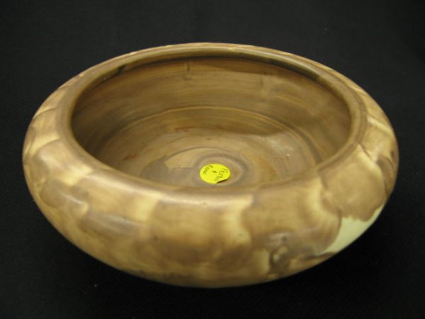 Peters & Reed Art Pottery Bowl, brushed brown gla: brushed brown glaze, 2 3/4" tall, 7 1/2" diameter, excellent condition.