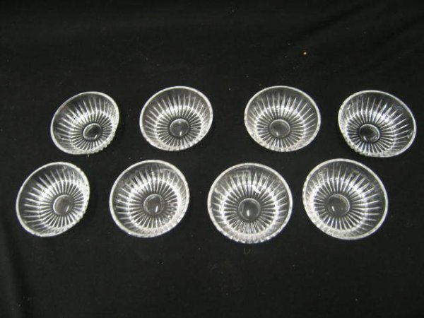 Set of 8 Val St. Lambert Cut Crystal Dessert Bowl: Bowls, 5", signed, excellent.