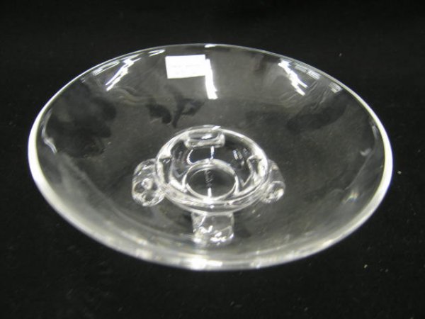 Steuben Crystal Footed Bowl, 7 3/4" diameter, sig: 7 3/4" diameter, signed, excellent.