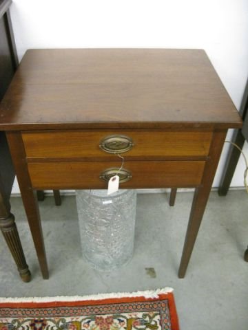 Mahogany Pegged Two Drawer Stand, American eagle p