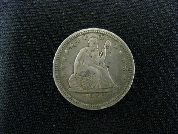 1857 U.S. Seated Liberty Quarter, very fine.: very fine.