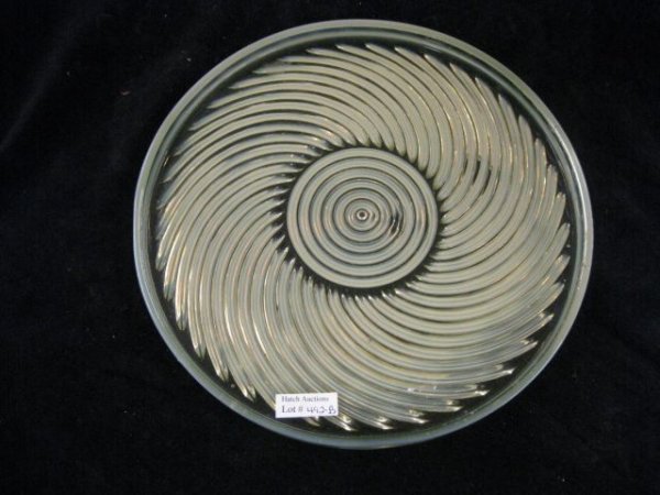 Opalescent Art Glass Round Tray, swirl decor, 10