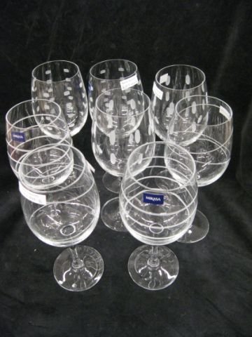 Set of 8 French Crystal Glasses, Mikasa, unused f