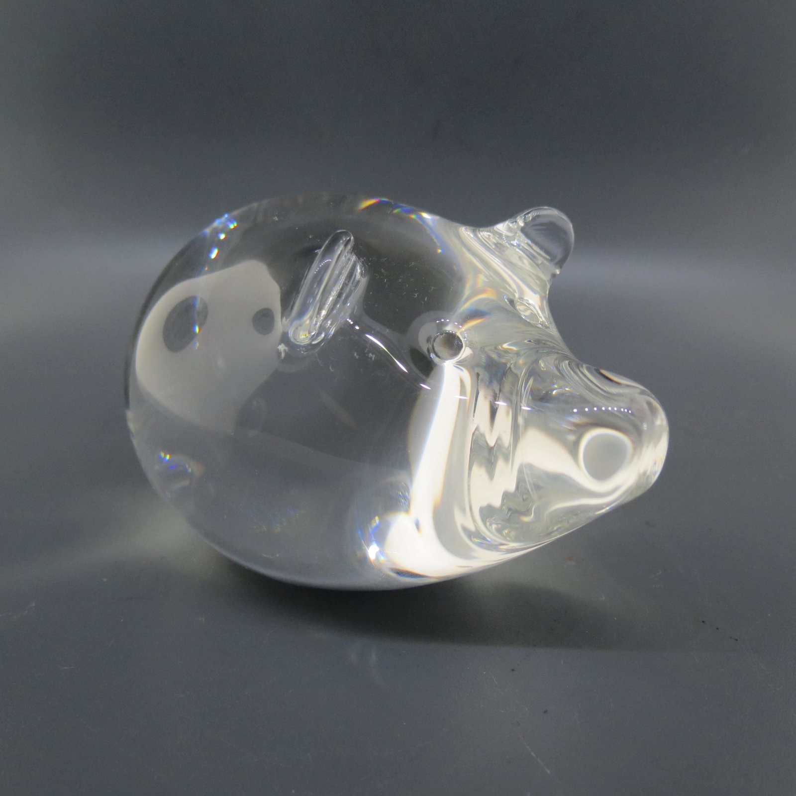 Steuben Crystal Figurine of a Mouse,: 2 1/8" x 3 1/4", signed, excellent.