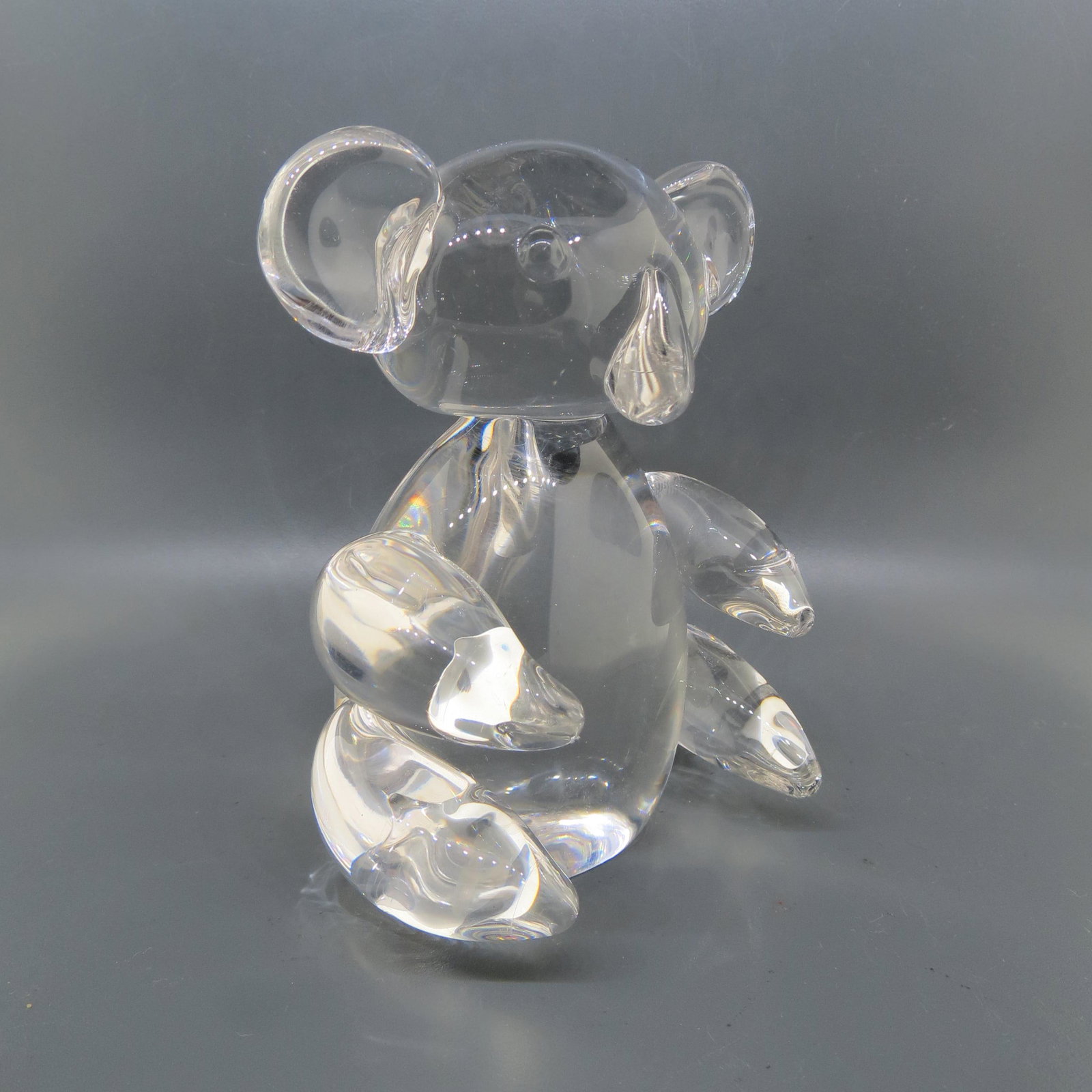 Steuben Crystal Figurine of Koala Bear,: 4", signed, excellent.