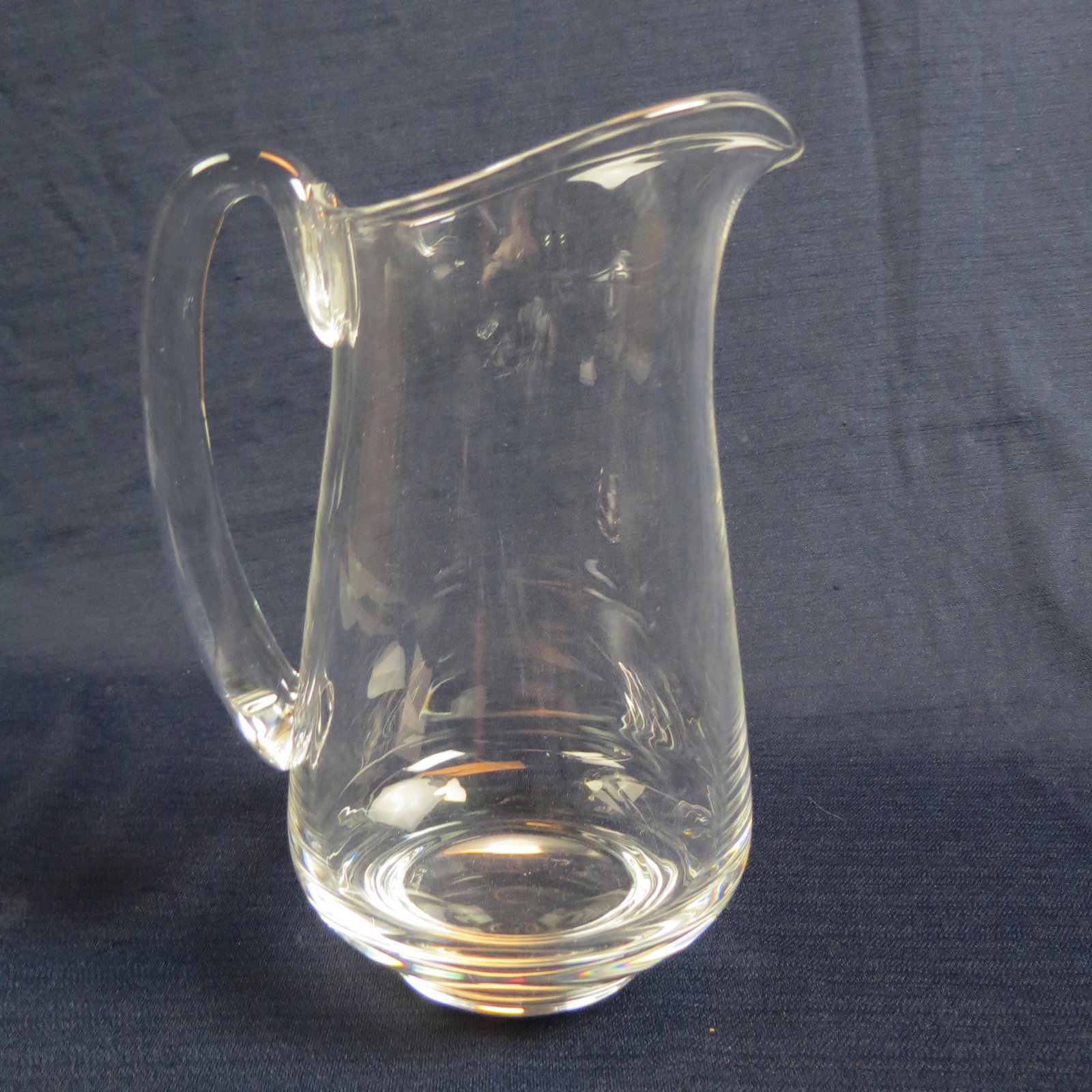 Steuben Crystal Pitcher,: 8", signed, excellent.