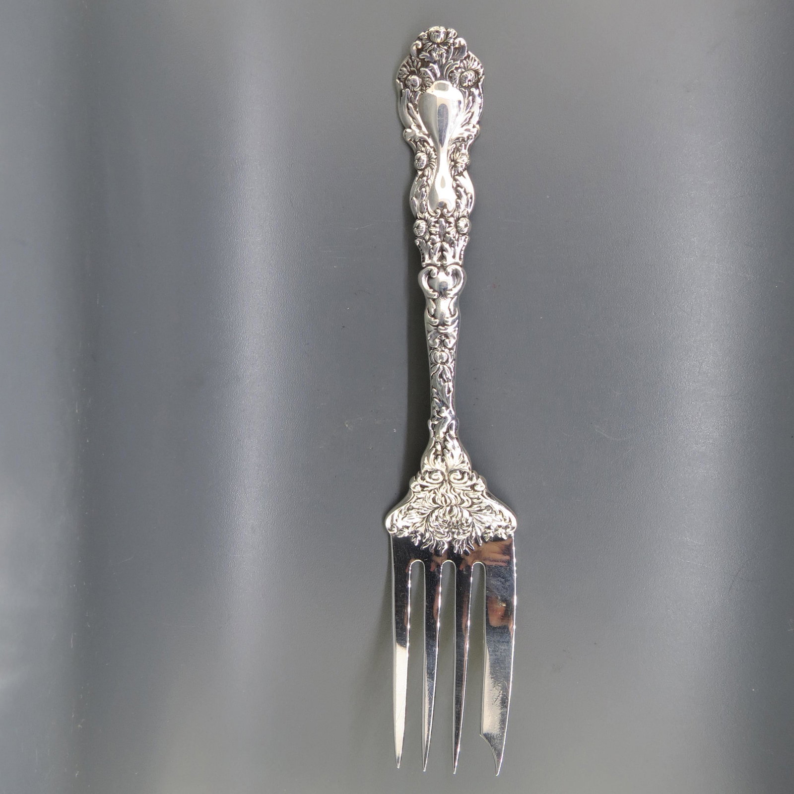 Gorham Sterling "Imperial Chrysanthemum" Meat Fork: 8" serving fork, 83 grams, no monogram, excellent.