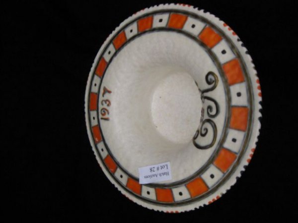 1937 Coronation Pottery Bowl by Crown Duval, : by famous designer Charlotte Rhead, 6 3/4".