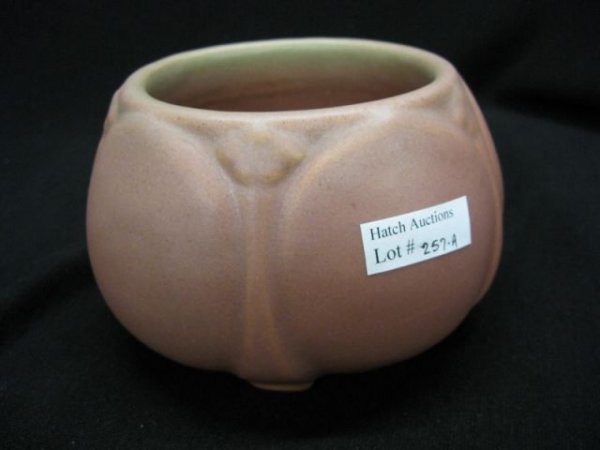 Rookwood Art Pottery Vase, Arts & Crafts style : Arts & Crafts style burgundy glaze, shape #1643, dated 1915, 5 1/2" diameter, excellent.
