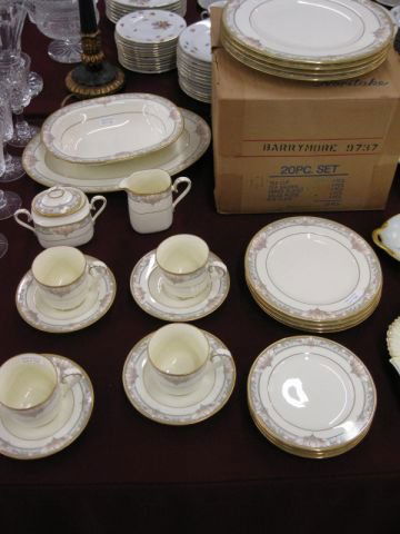 36 pcs. Noritake Barrymore China Dinner Service: for 8, with servers, unused, was still boxed in the estate.