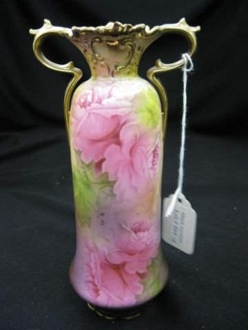 Royal Vienna Porcelain Vase, R.S. Prussia style, : R.S. Prussia style, floral, 7 3/4" tall, fancy gold trim, excellent.