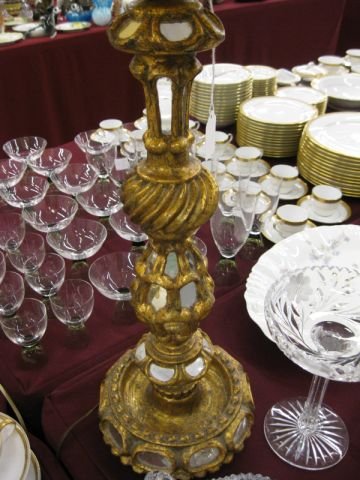 Italian Table Lamp, mirror & gilt design.: mirror & gilt design.