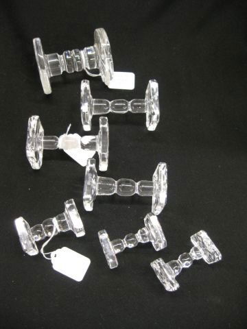 7 Waterford Cut Crystal Knife Rests, various size: various sizes, largest is 2 1/2" x 3 1/2", signed.