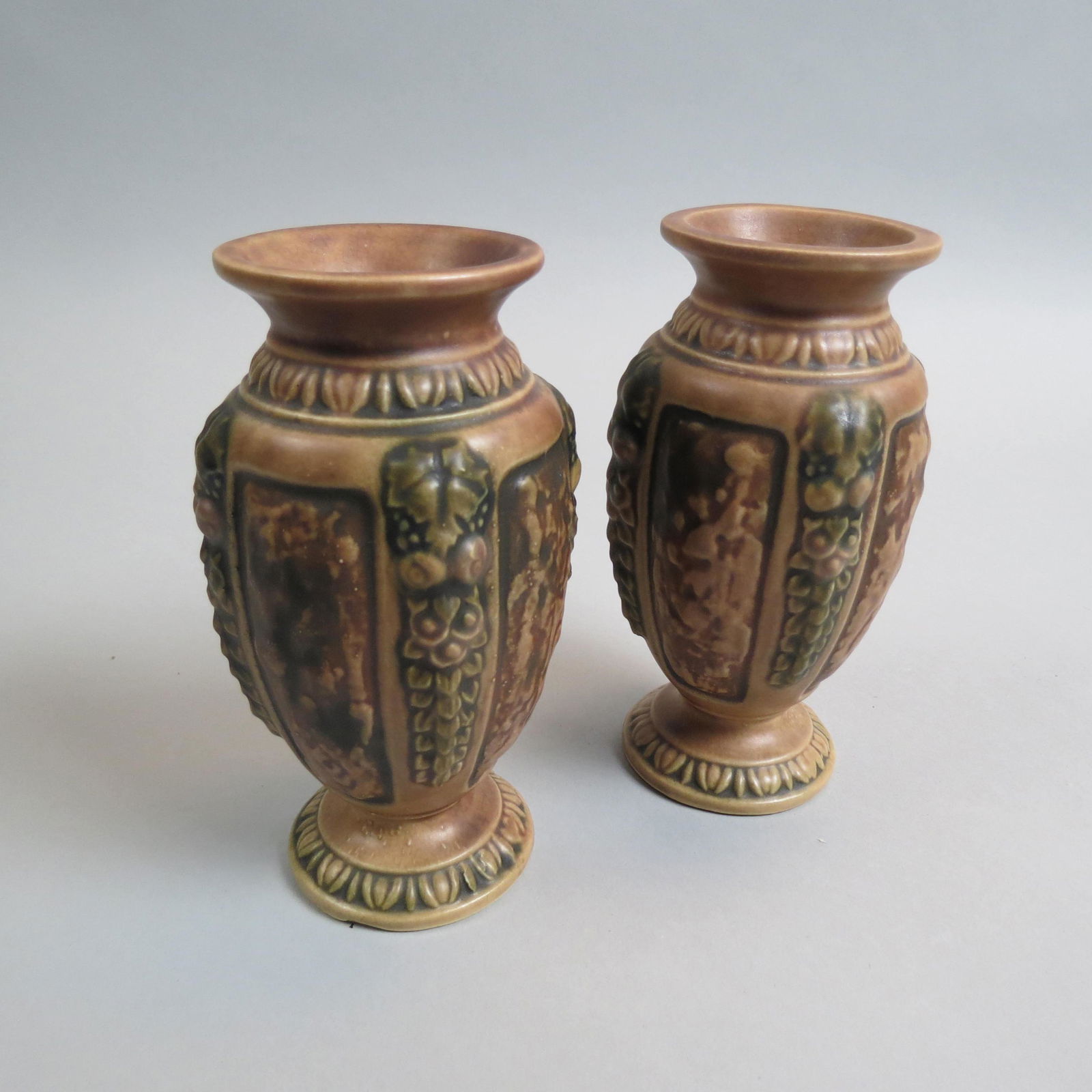 Pair of Roseville Pottery "Florentine" Vases, (1 of 7)