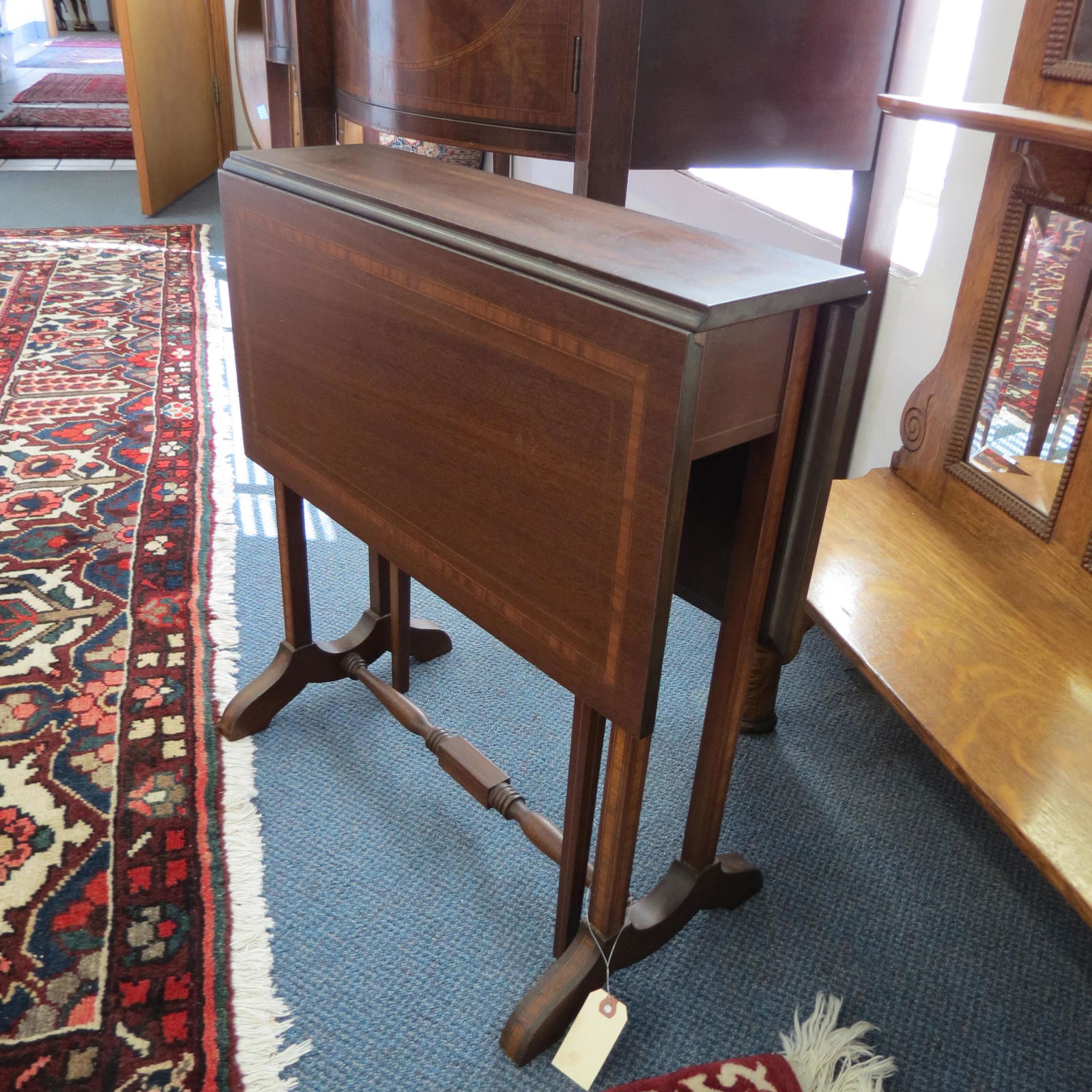 English Mahogany Dropleaf Side Table, (1 of 3)