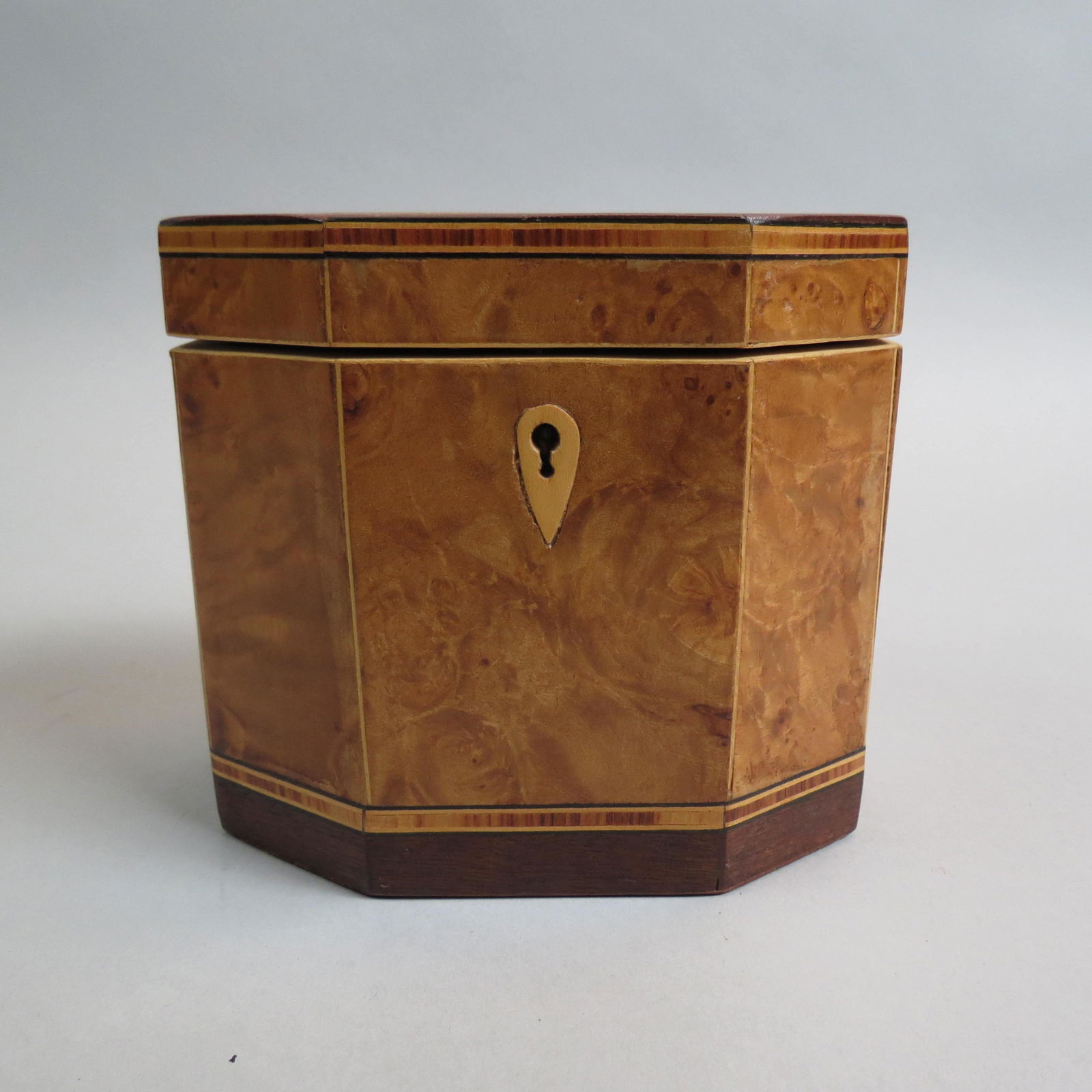 Fine Inlaid Wooden Tea Caddy Box, (1 of 5)