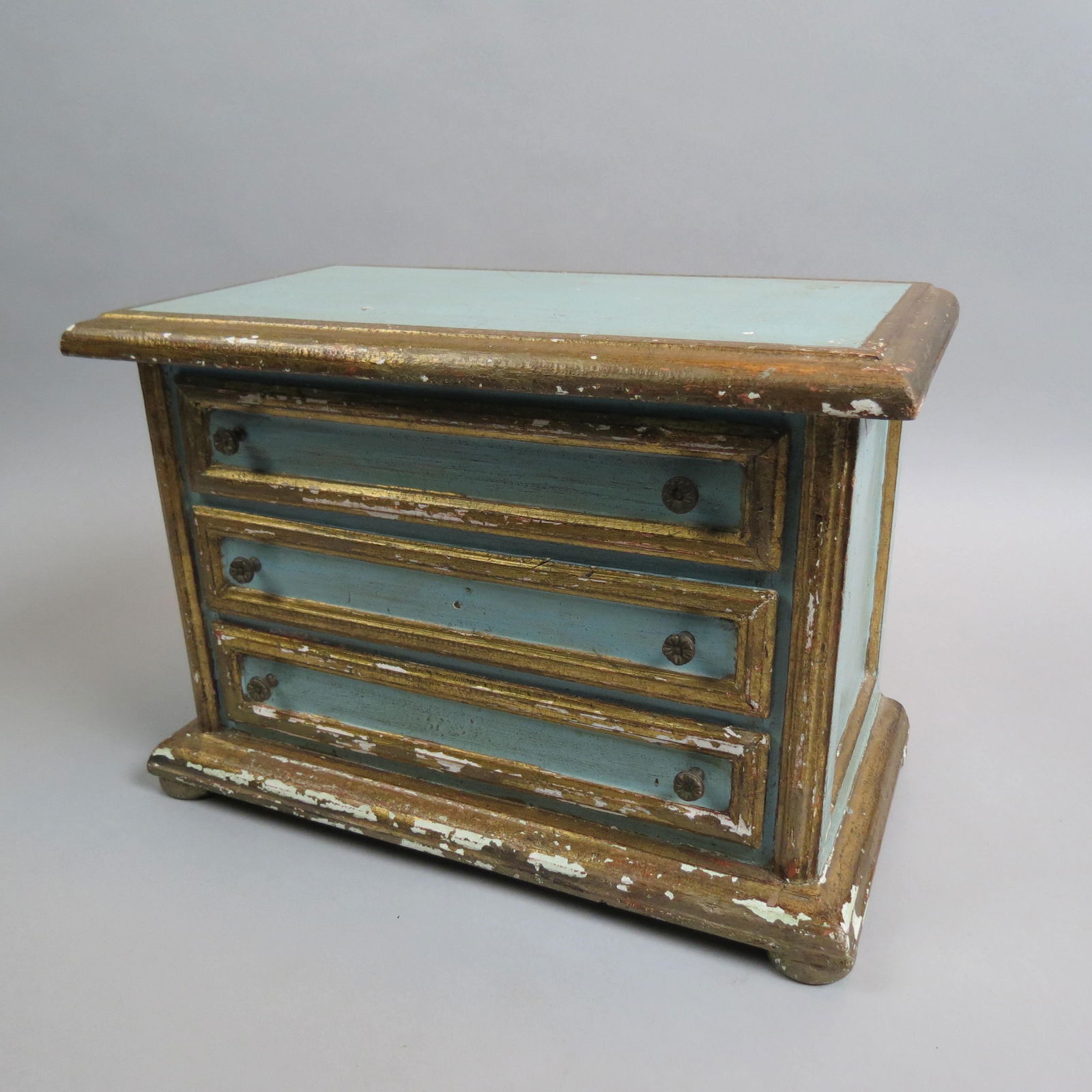 Italian Painted Florentine Doll Size Chest, (1 of 6)
