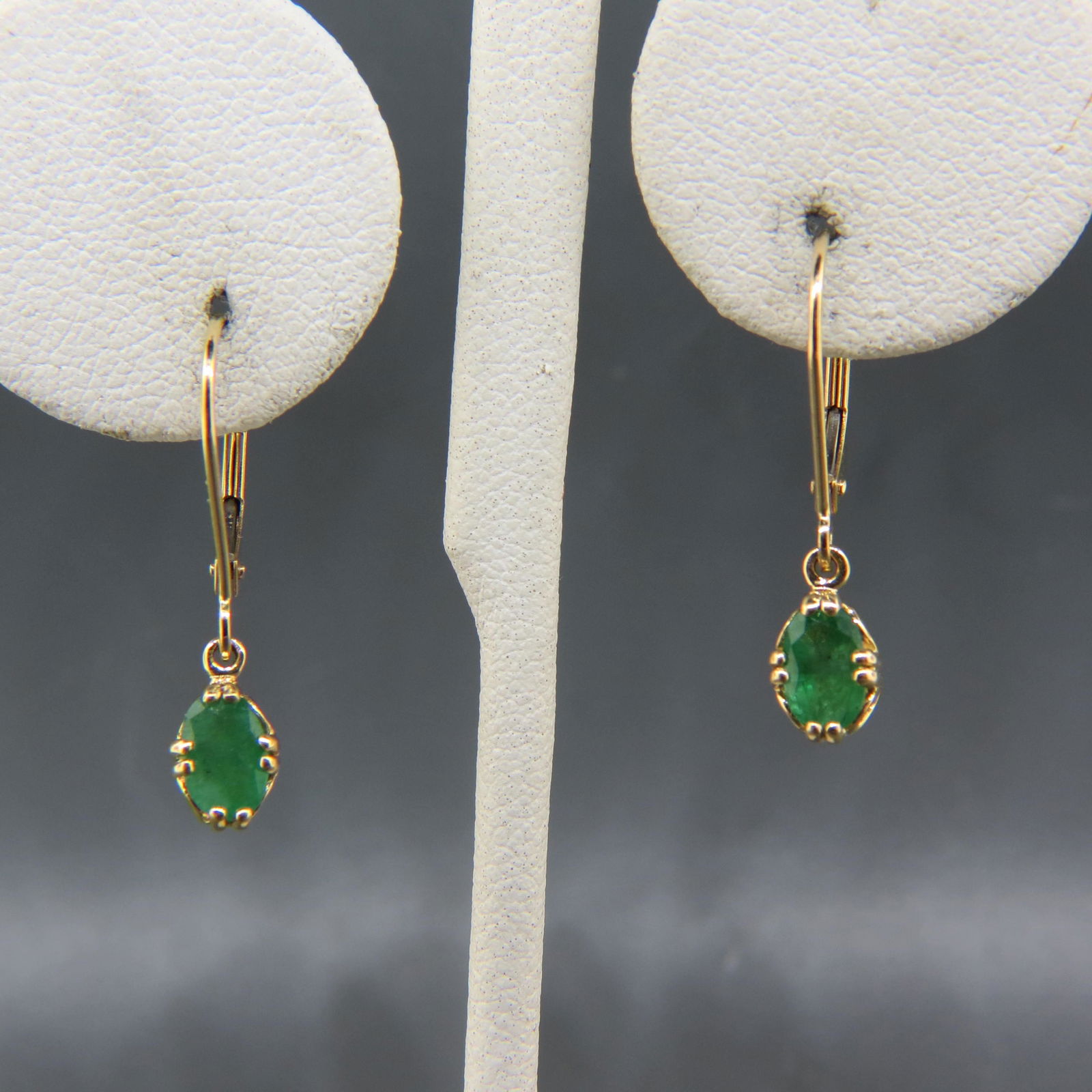 Emerald 14K Gold Earrings, (1 of 6)
