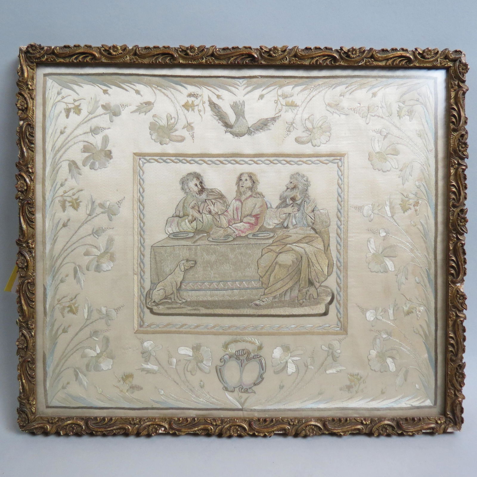 18th Century Schoolgirl Needlework "Christ with (1 of 5)