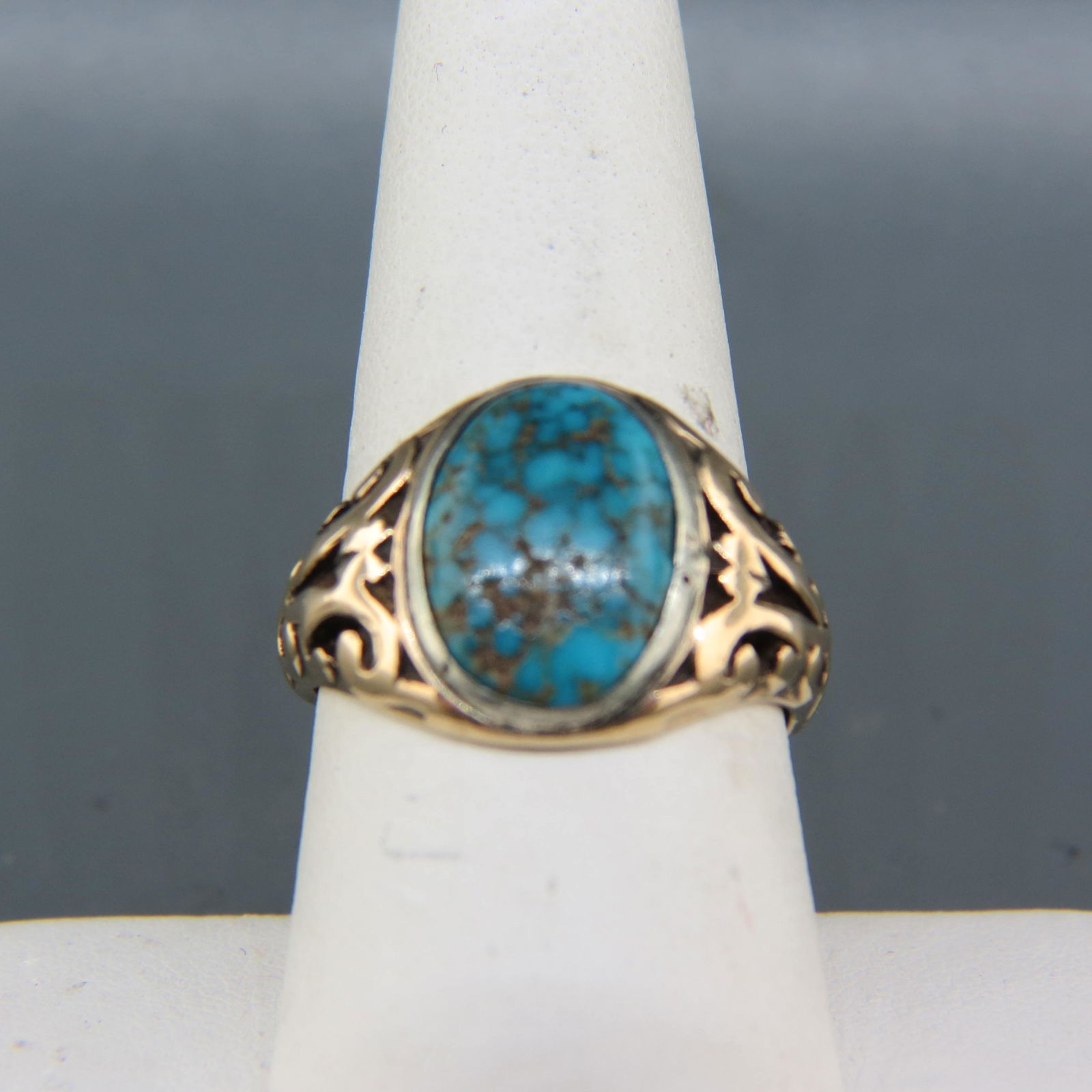 Antique 10K Gold Turquoise Ring, (1 of 5)