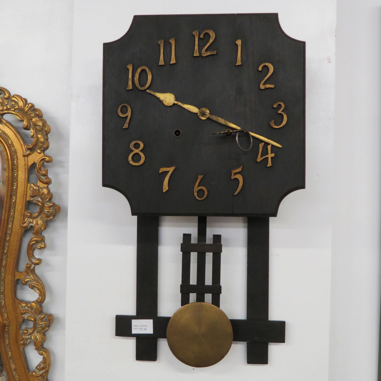 Arts & Crafts Mission Oak Wall Clock, (1 of 2)