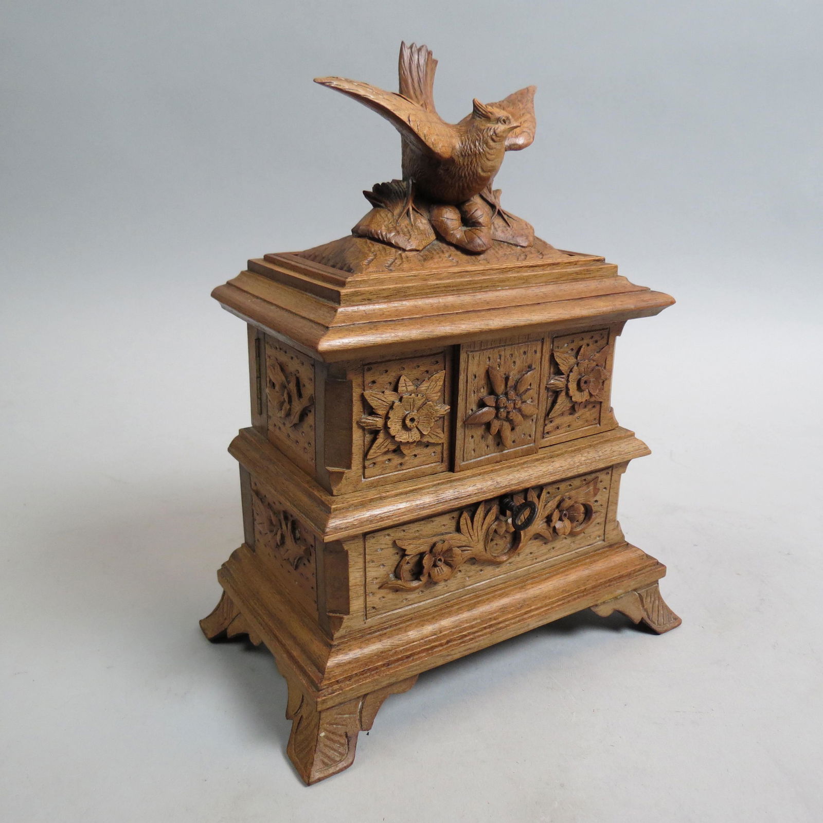 Fine Swiss Carved Jewelry Cabinet, (1 of 5)