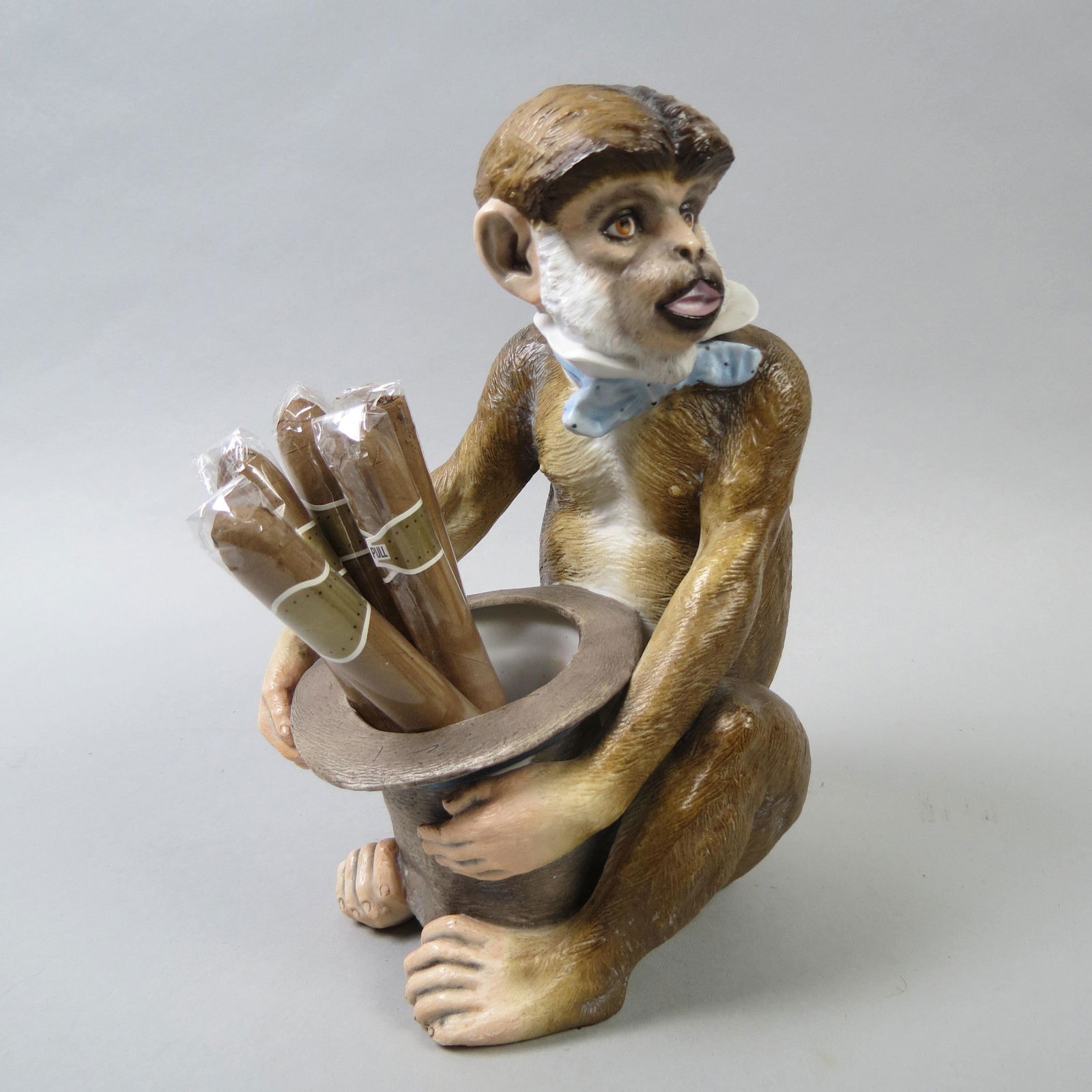 German Porcelain Figural Monkey Cigar Holder, (1 of 5)