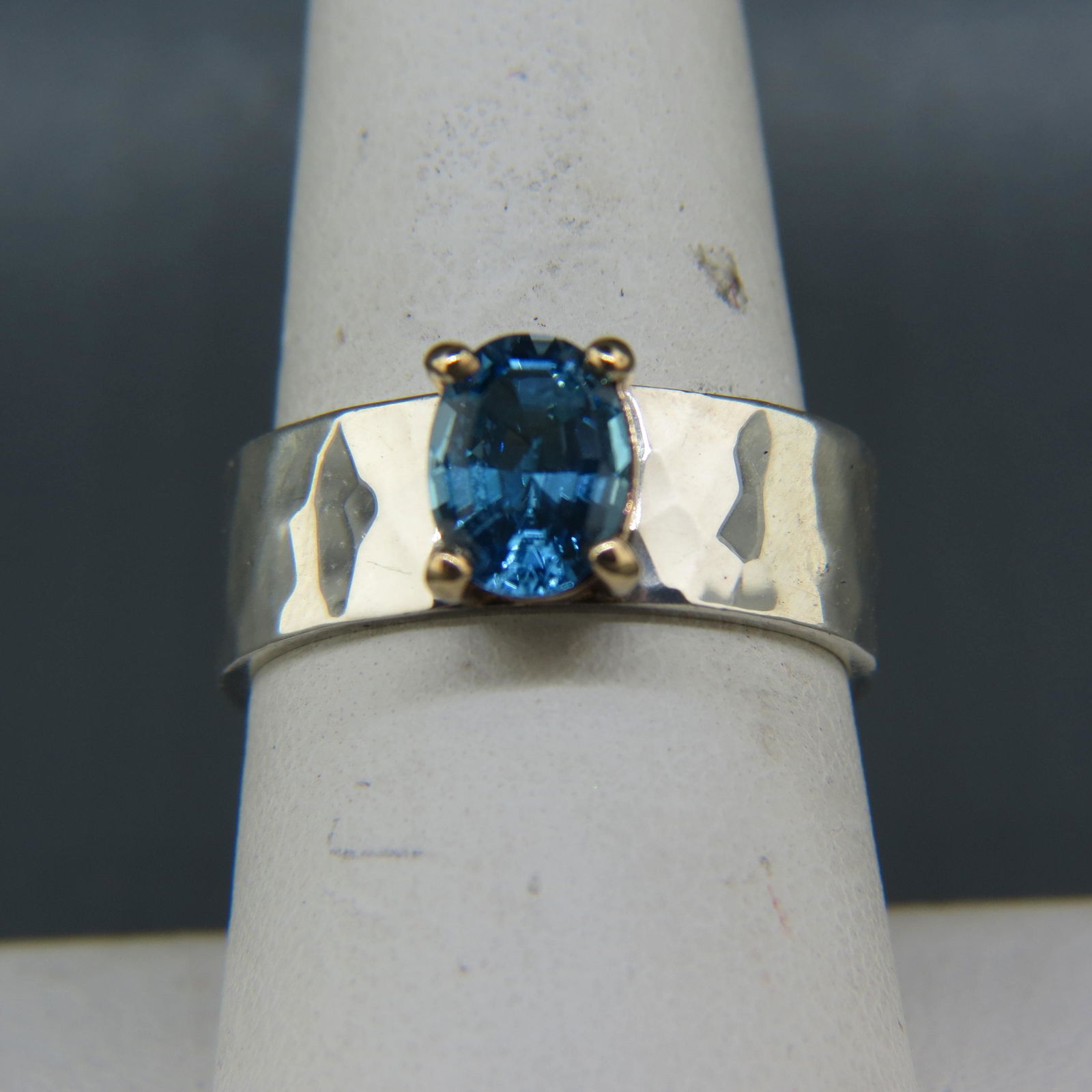 14K Gold & Sterling Blue Topaz Ring, (1 of 5)