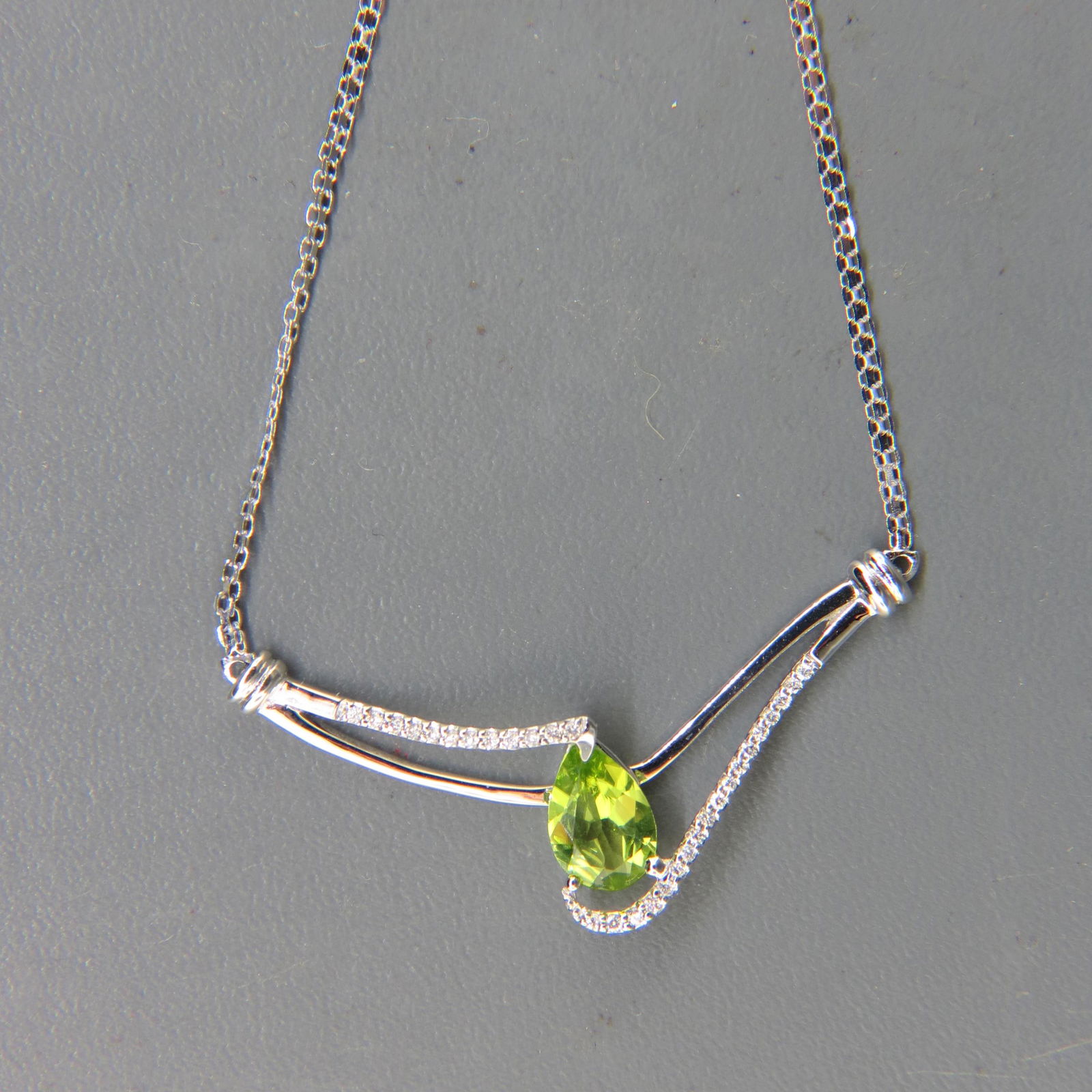 Peridot & Diamond Necklace, (1 of 4)