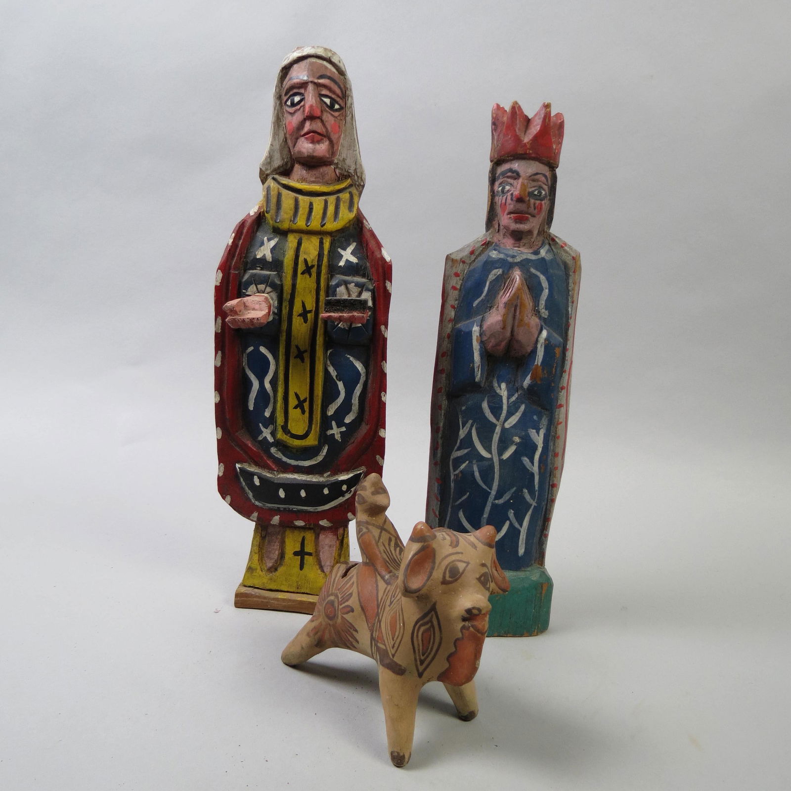 2 Carved Santos Religious Figures, (1 of 4)