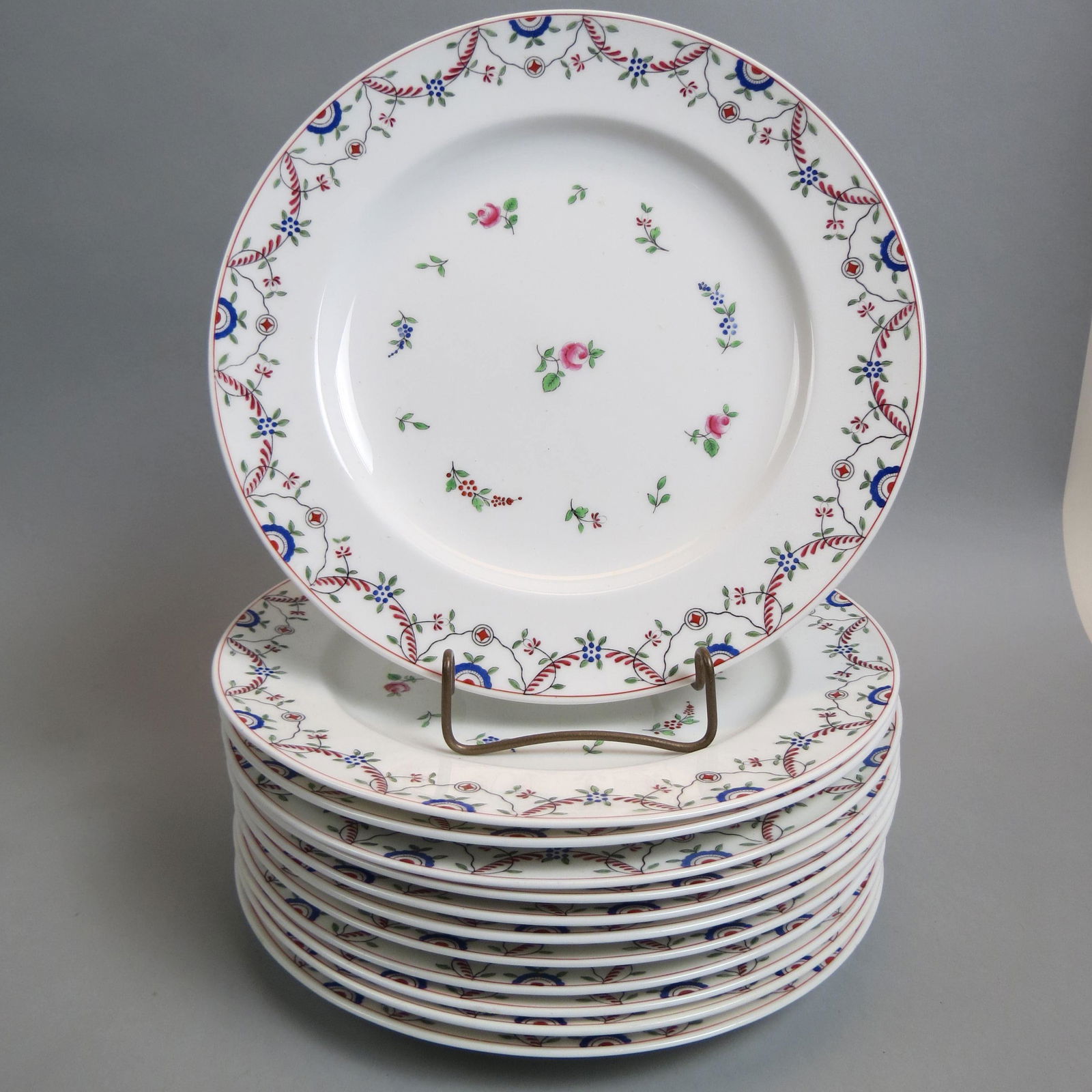 12 Mintons China Enameled Dinner Plates, (1 of 5)
