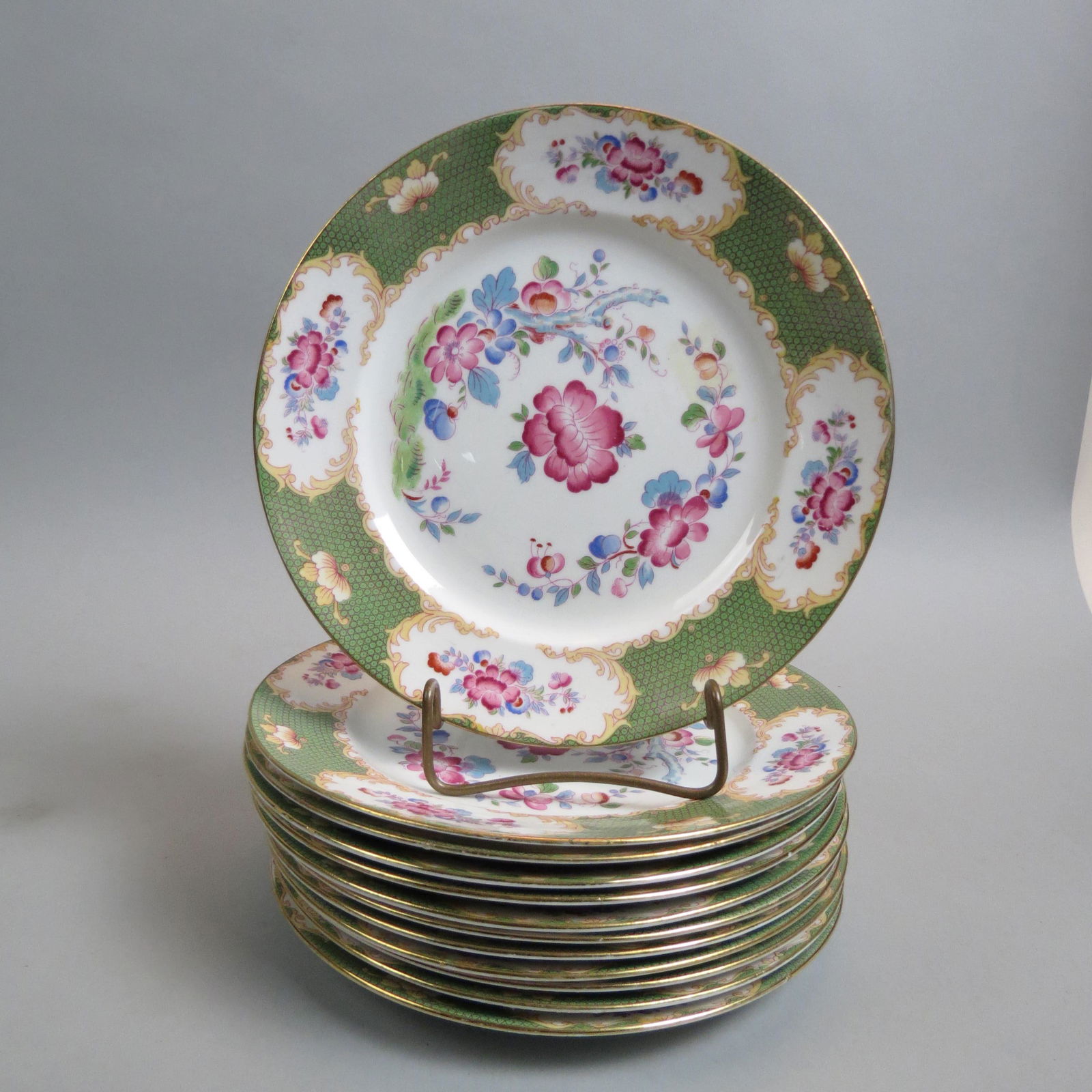 12 Grafton English China Plates "Canton", (1 of 5)