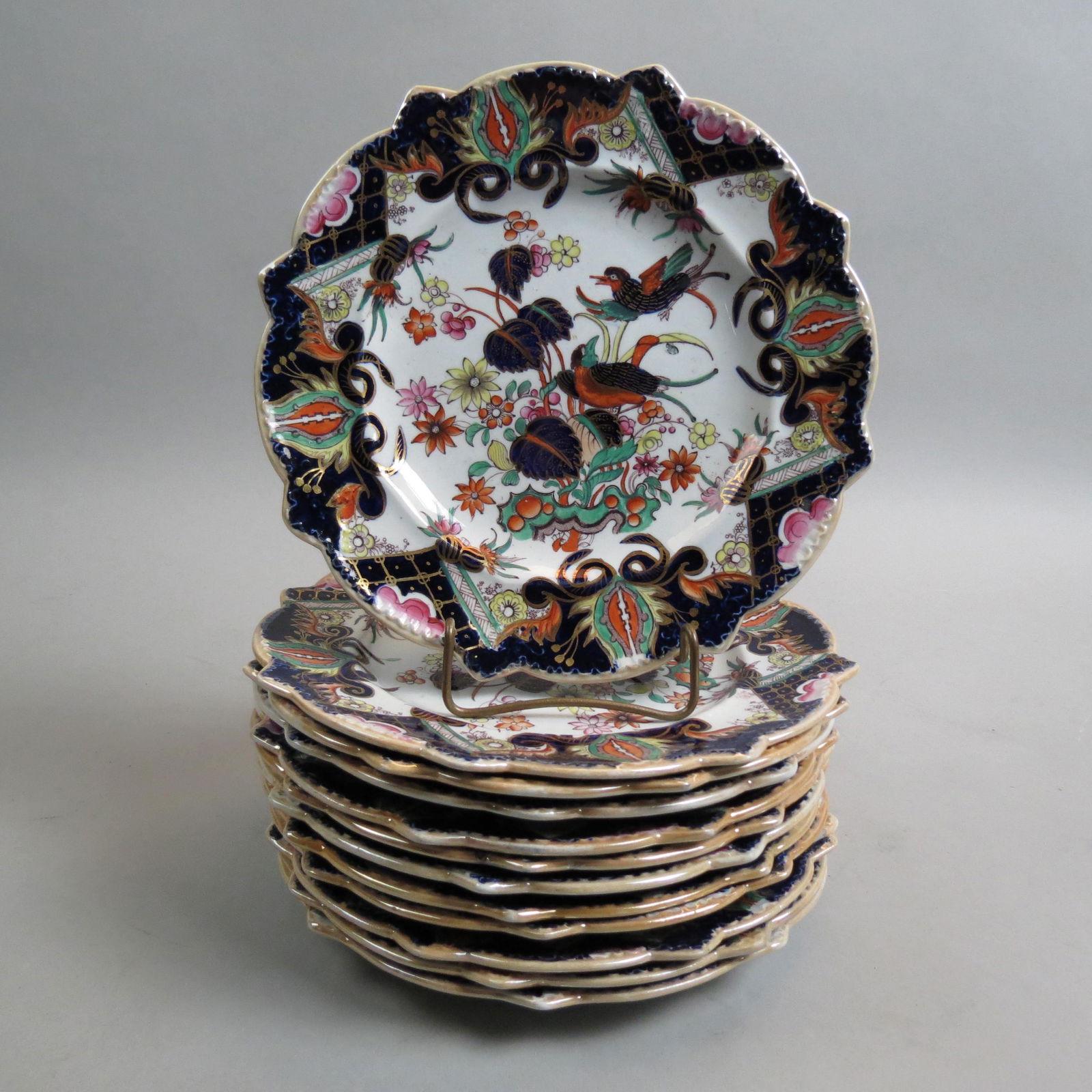 12 Mason's Ironstone Plates, (1 of 5)