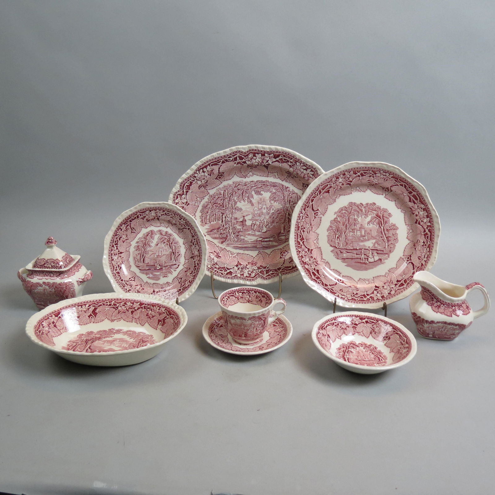 51 pcs. Franciscan Ironstone China "Pink Vista", (1 of 13)