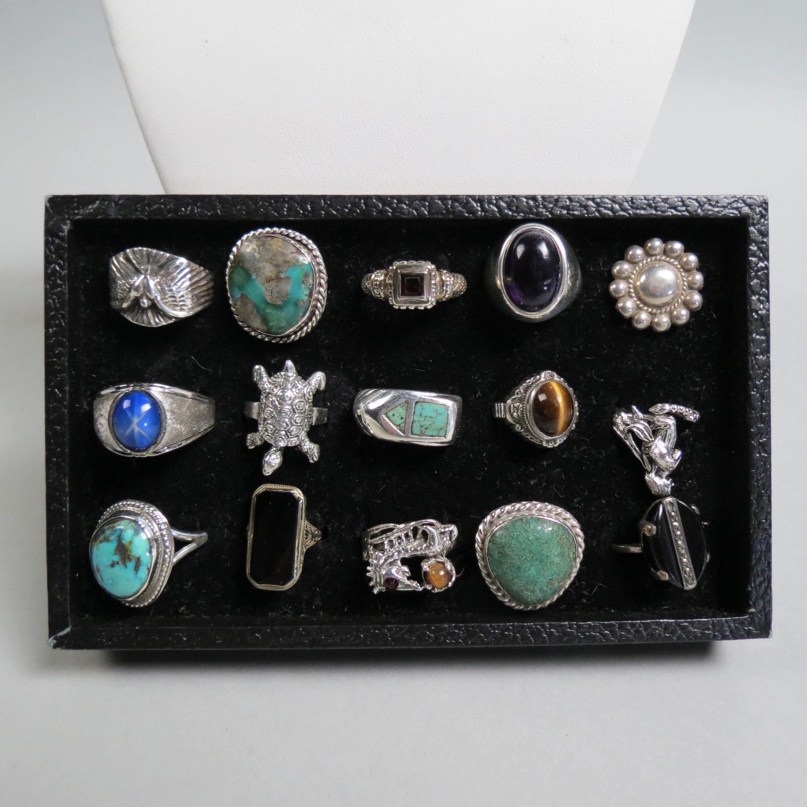 Collection of 15 Sterling Silver Rings, (1 of 6)
