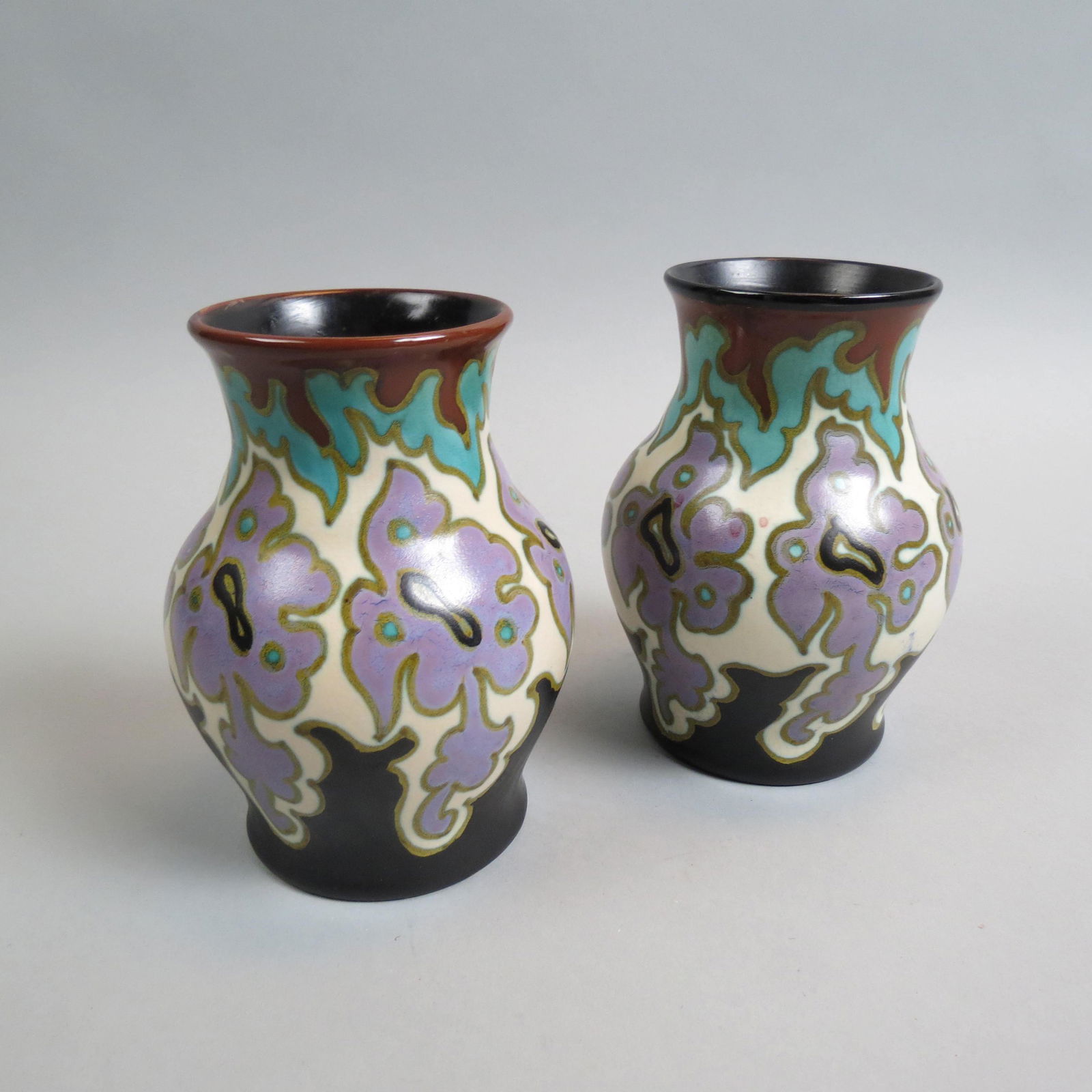Pair of Gouda Pottery Vases, (1 of 7)