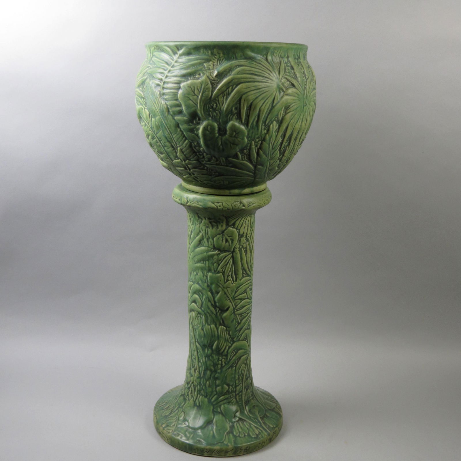 Weller Pottery "Marvo" Jardiniere & Pedestal, (1 of 7)