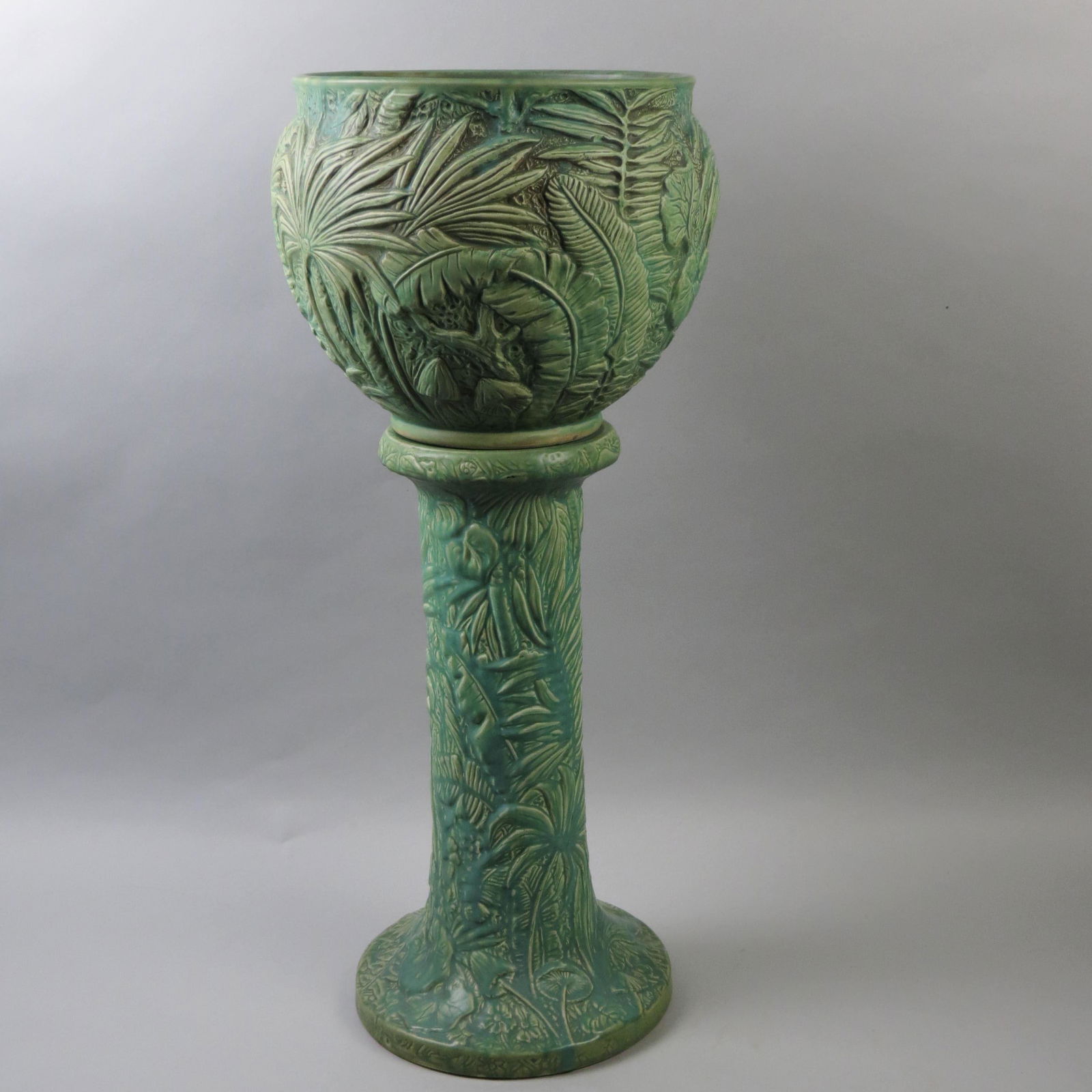 Weller Pottery "Marvo" Jardiniere & Pedestal, (1 of 7)