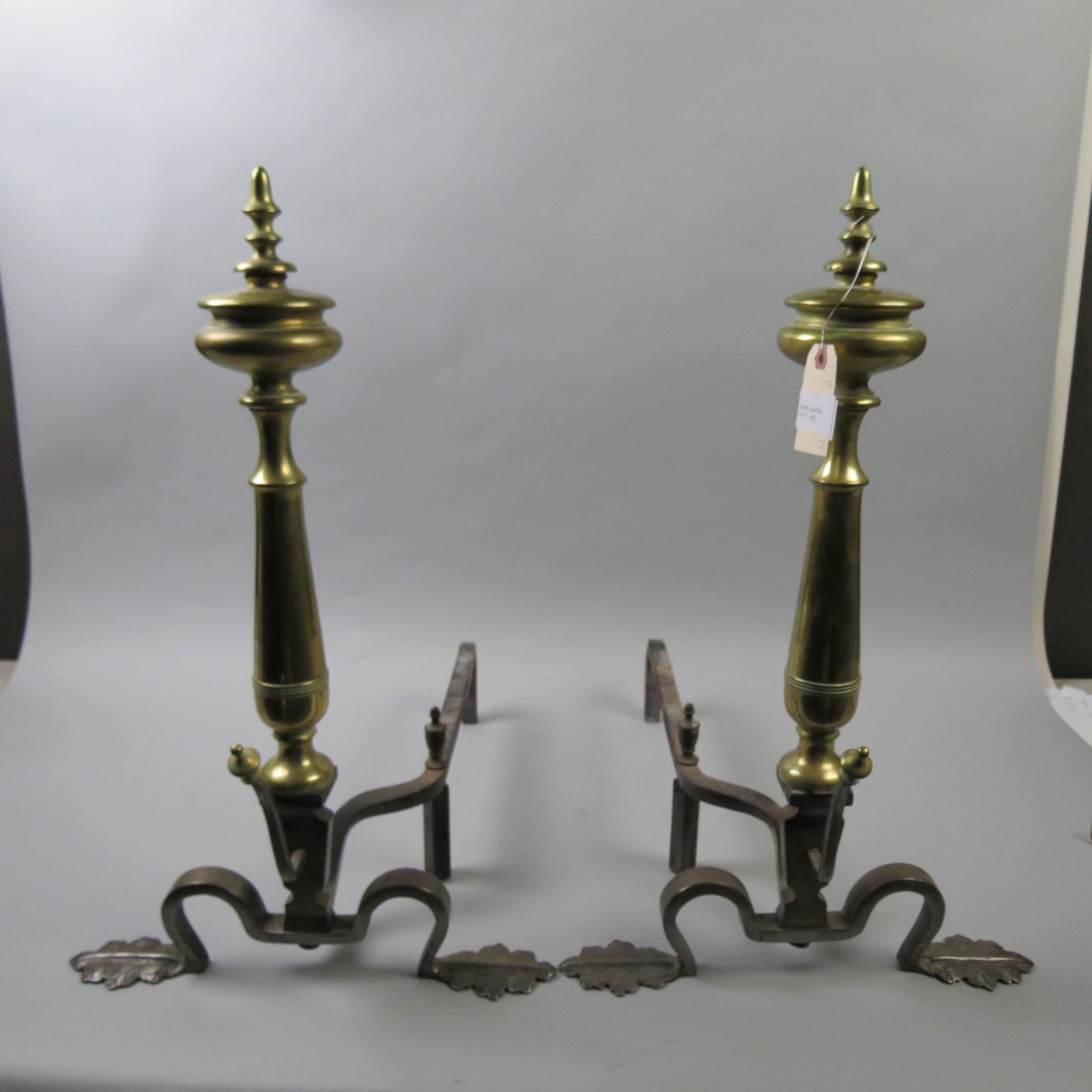 Pair of Brass & Iron Andirons, (1 of 5)