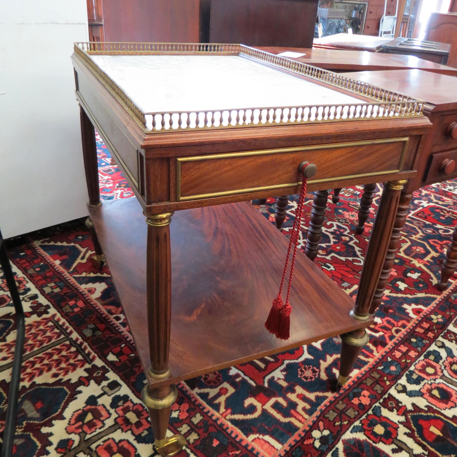 English Mahogany Tea Cart or Serving Trolley, (1 of 4)