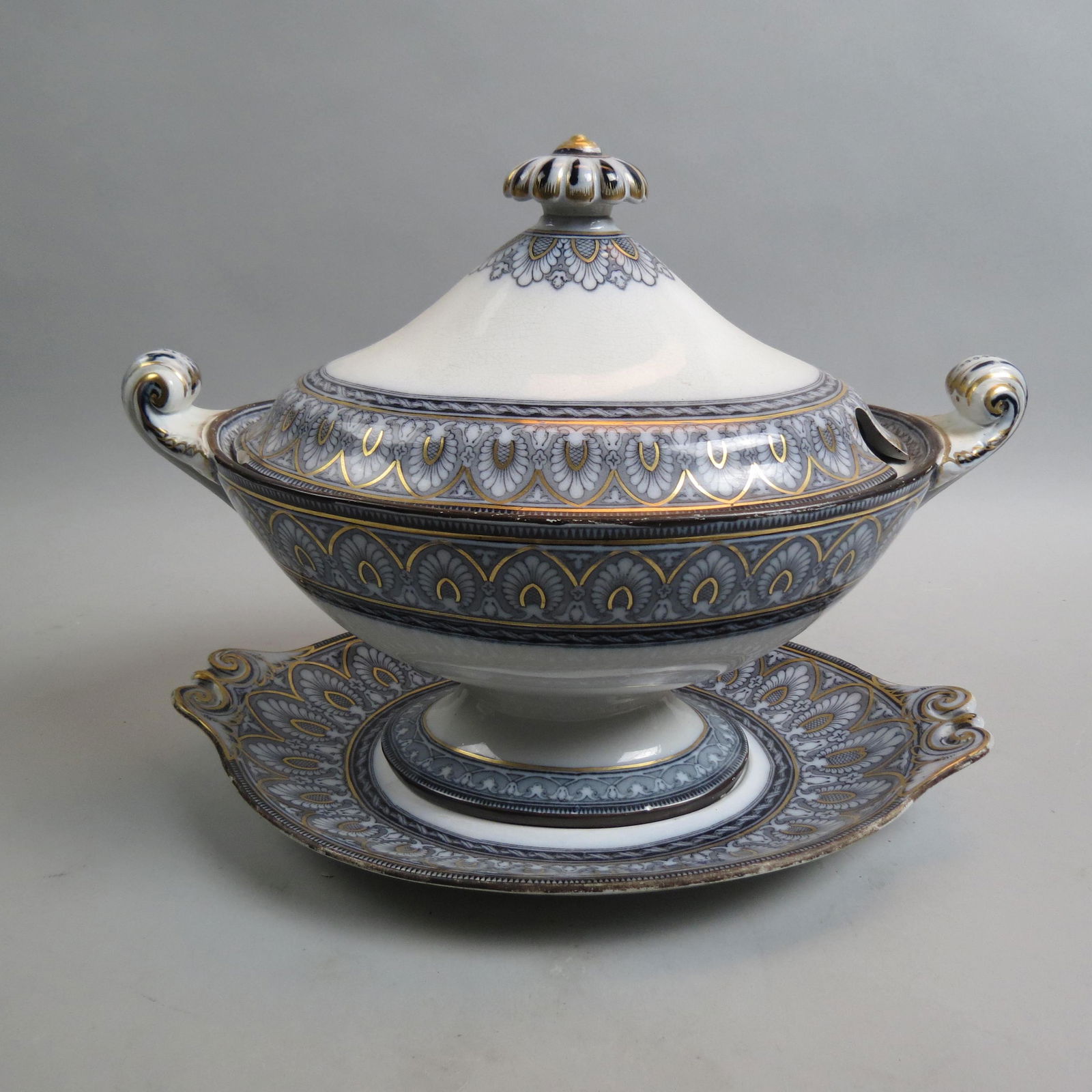 19th Century Ironstone Soup Tureen, Grecian Border (1 of 10)