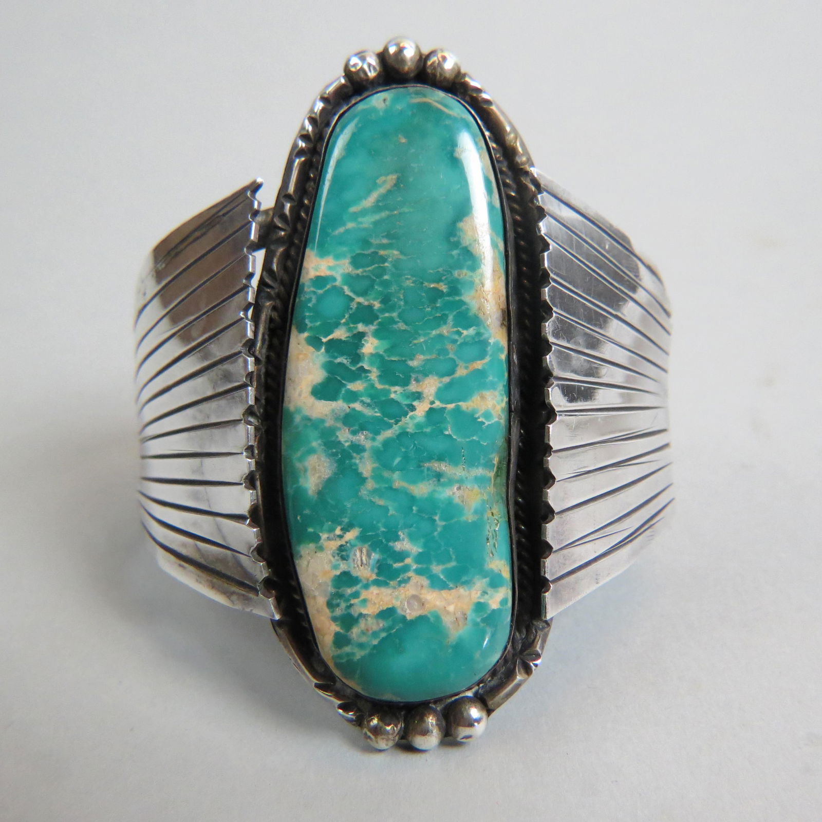 Navajo Carico Lake Turquoise Sterling Bracelet, (1 of 5)