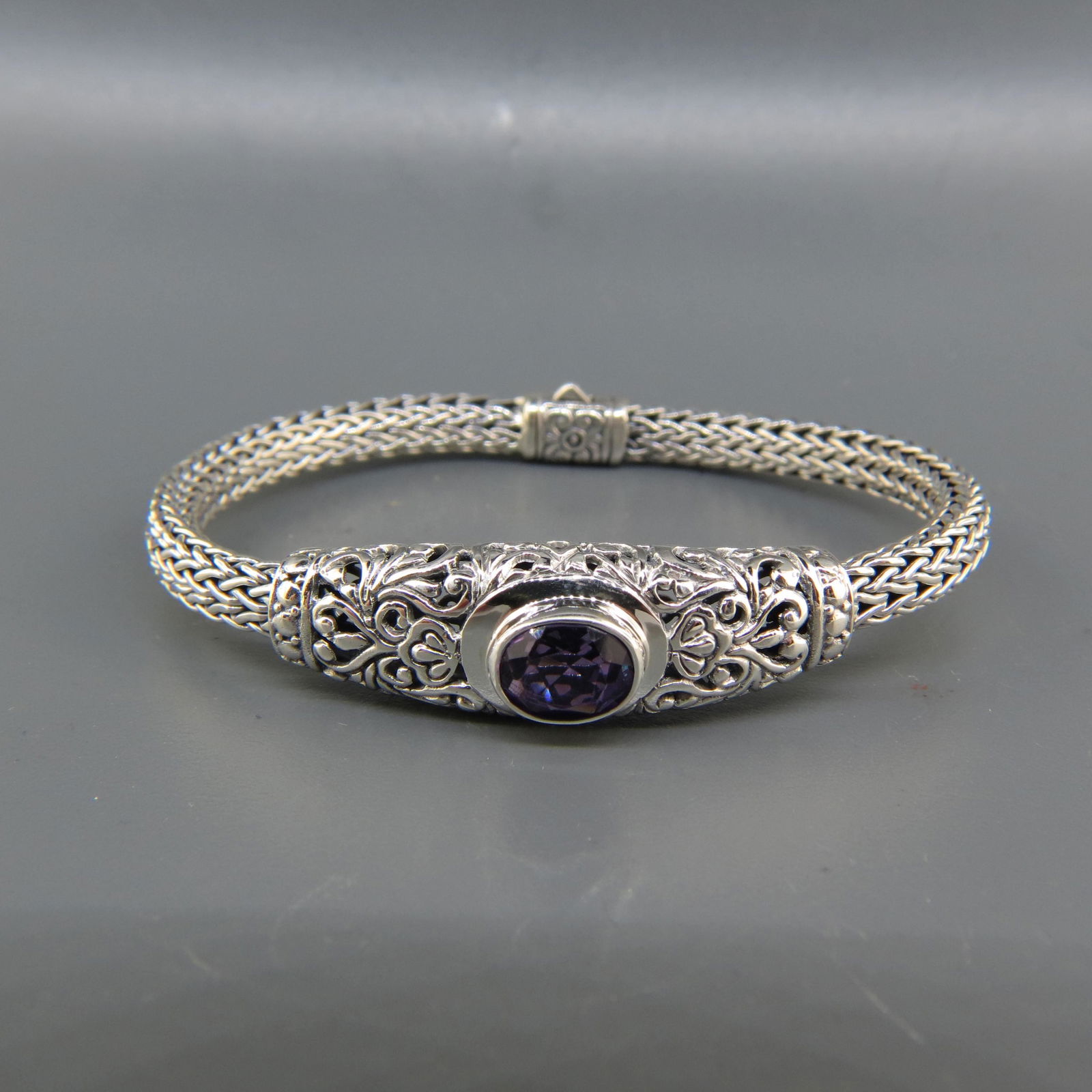 Amethyst Sterling Silver Bracelet, (1 of 4)