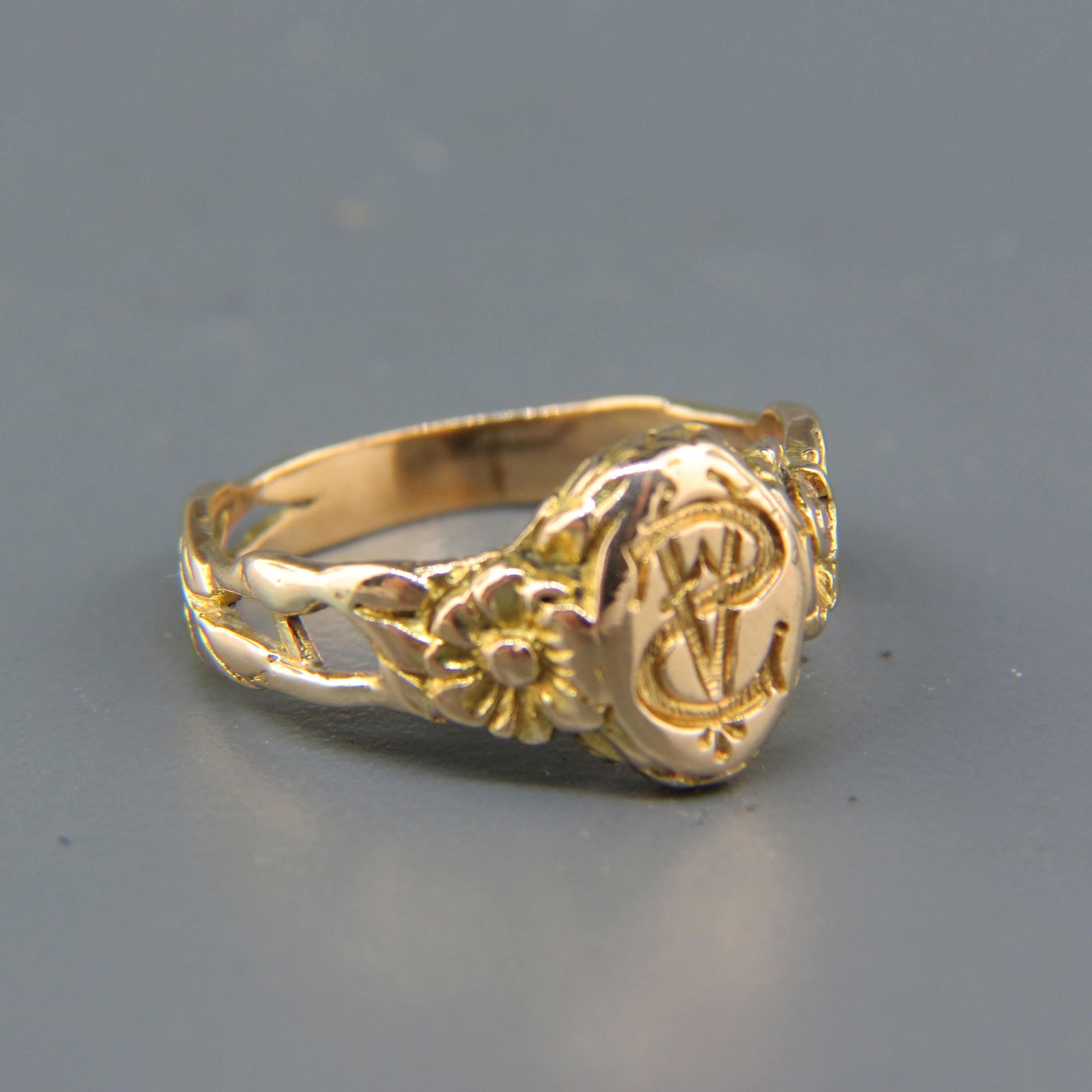 Antique 14K Gold Signet Ring, (1 of 7)