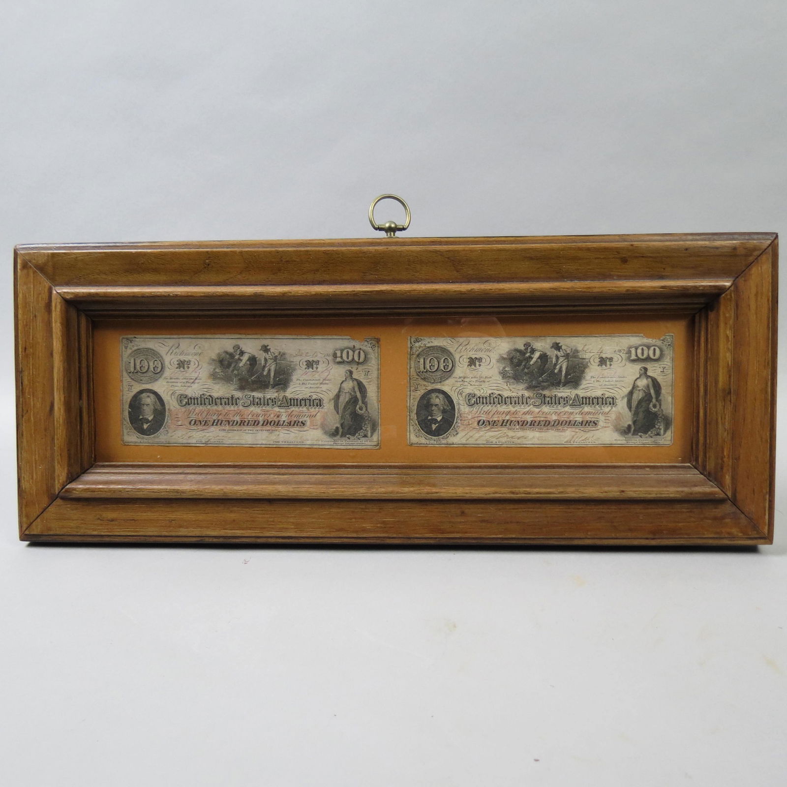 2-1862 $100.00 Confederate Civil War Notes, (1 of 6)