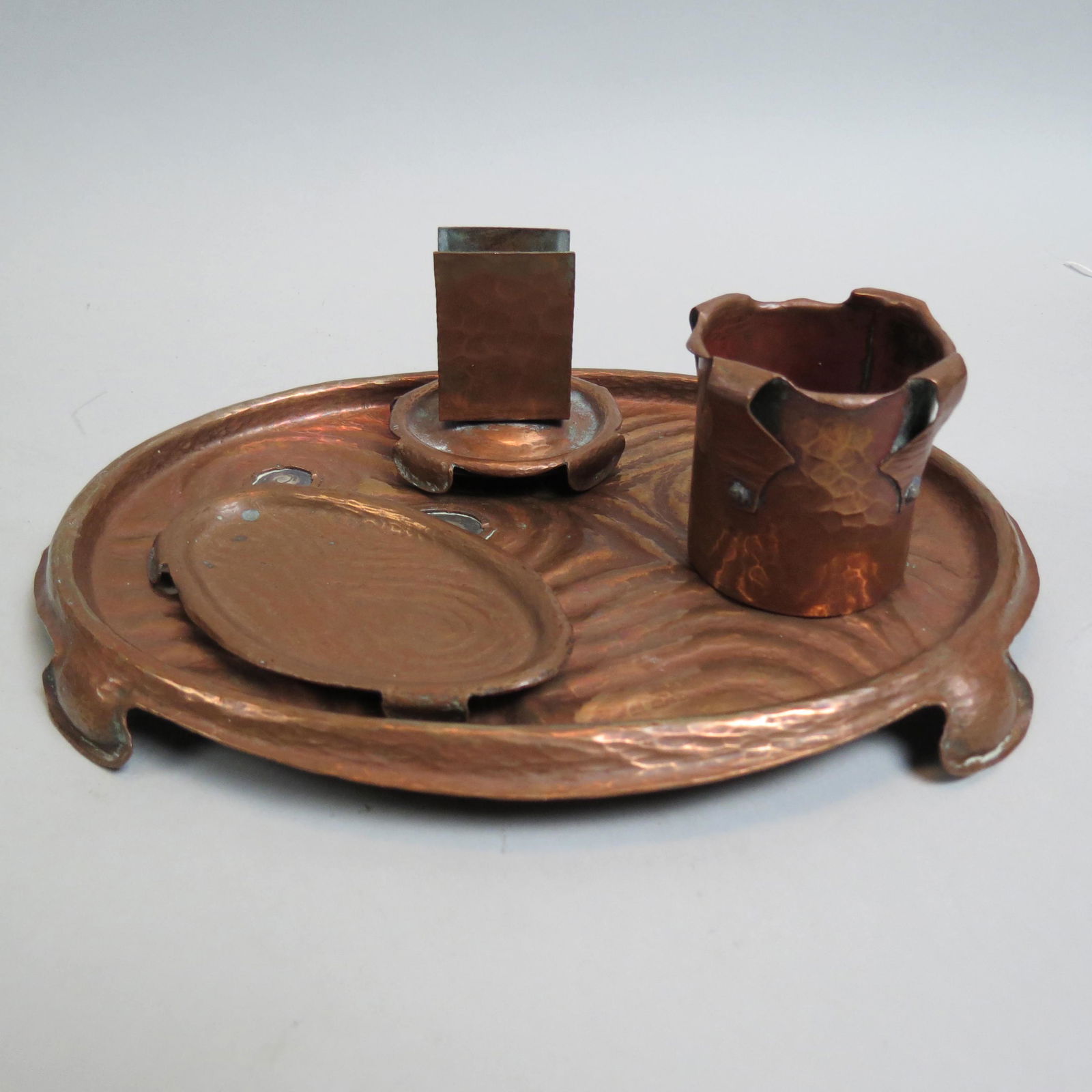 5 Copper Arts & Crafts Items, Peacock pattern and more (1 of 8)