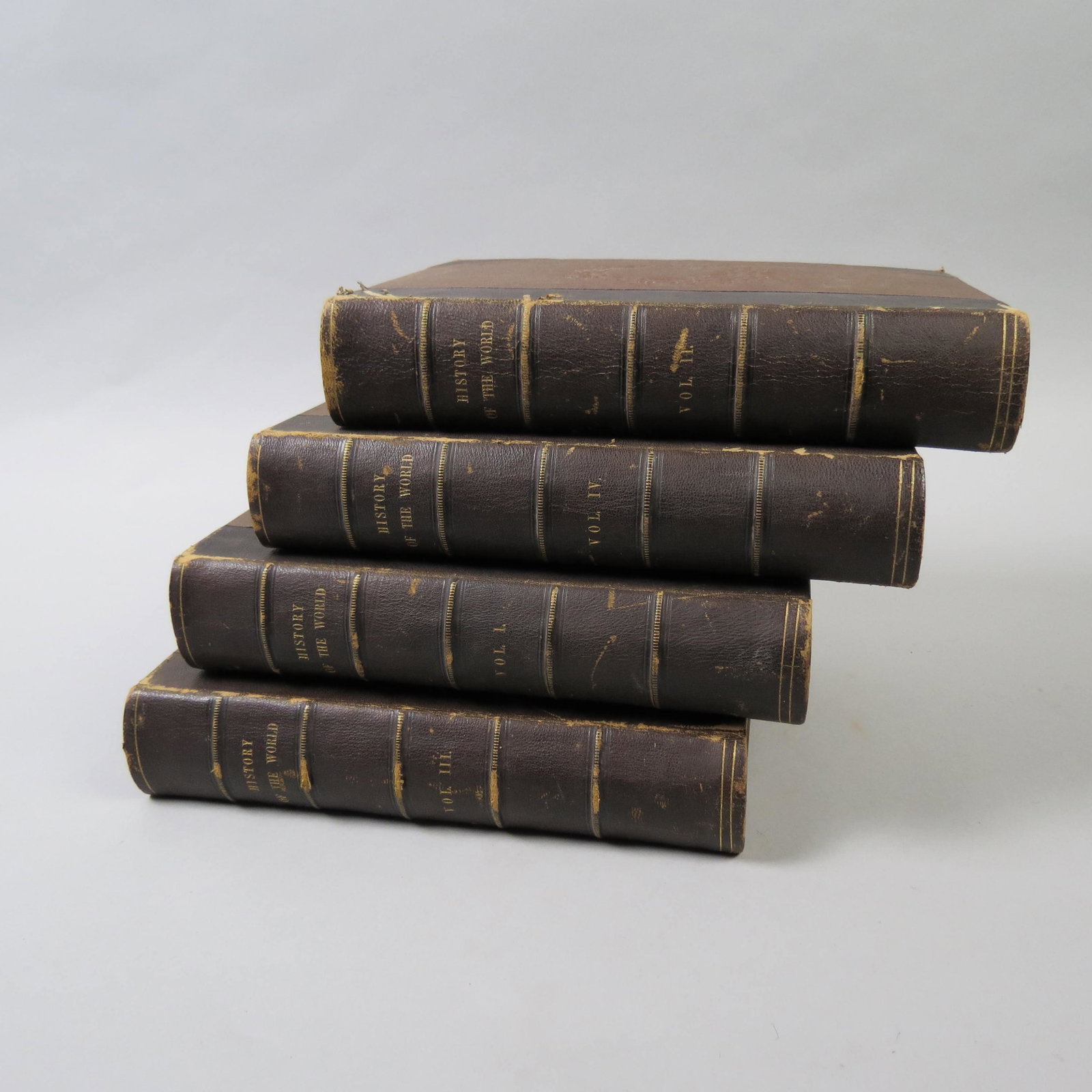 4 Volumes "History of the World" 1871,: 8" X 11".