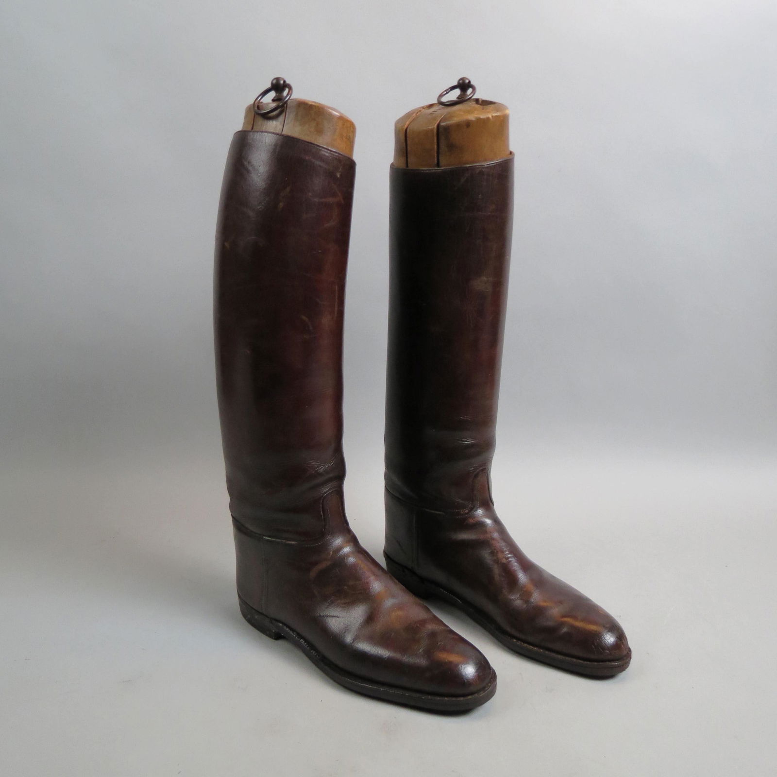 Pair of Vintage Leather Boots with Stretchers, (1 of 6)