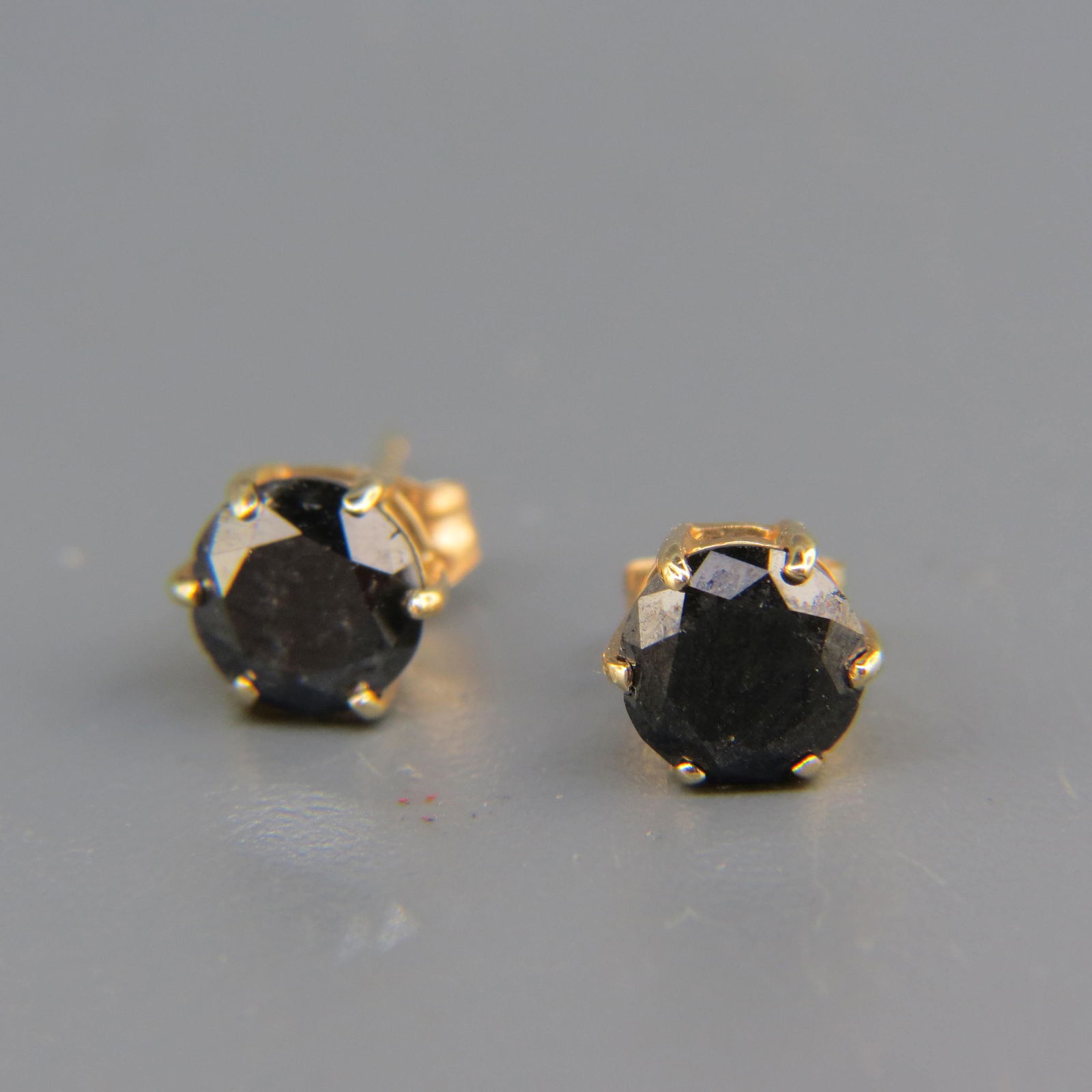Black Diamond Stud Earrings, 2 Carats, (1 of 7)