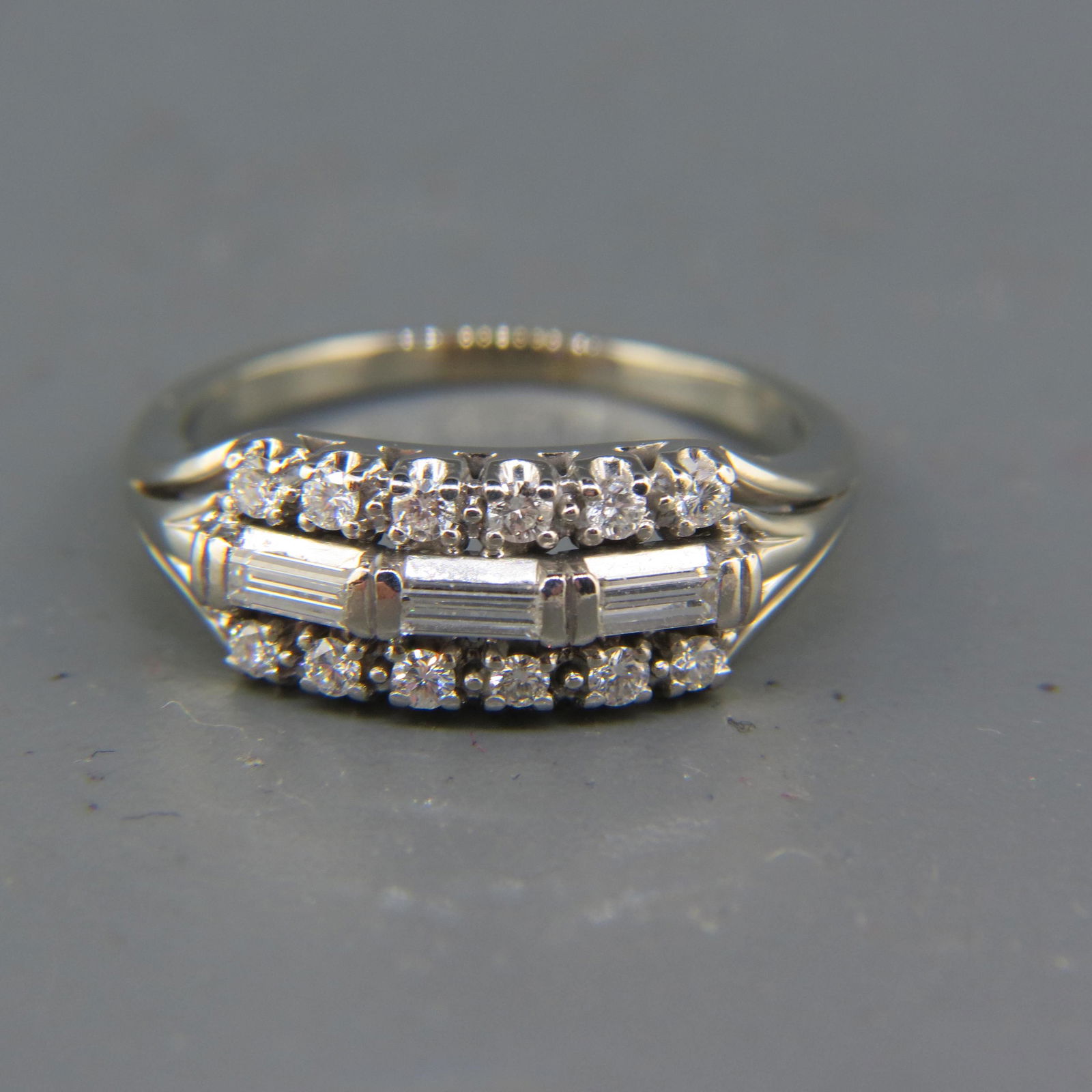 Diamond 18K Gold Band Ring, (1 of 7)